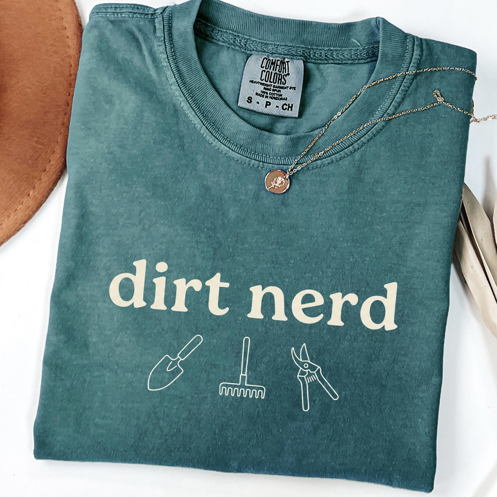 Comfort Colors Dirt Nerd Shirt for Urban Gardeners – Minimalist Gardening Tools