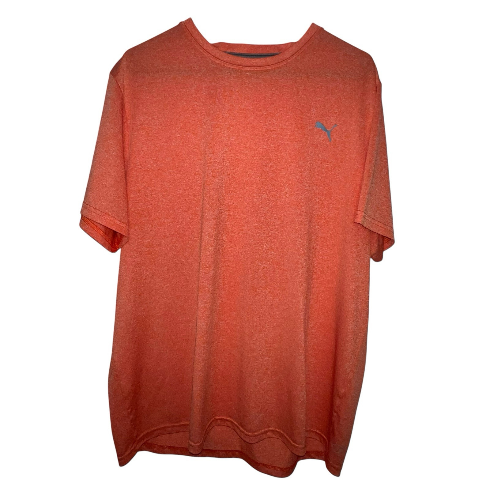 Puma Run Favorite Heather Crew Neck Short Sleeve Athletic TShirt Mens Orange XXL