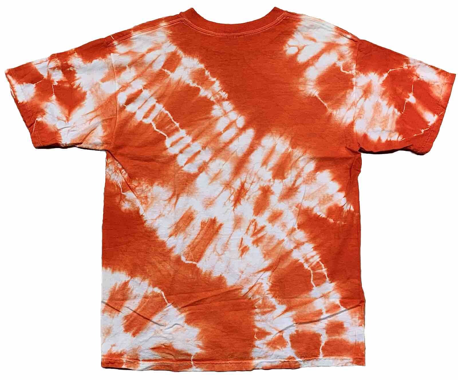 Tie Dye T-Shirt Size Large Orange & White 100% Cotton