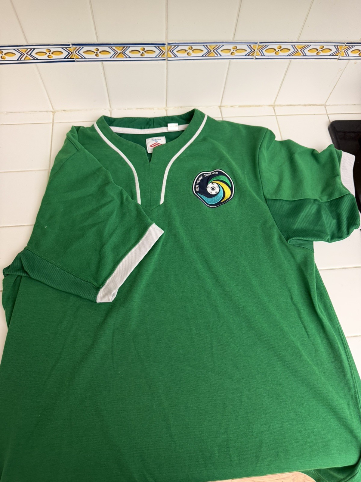 Vintage Umbro New York Cosmos Soccer Team Shirt Mens Size 44 Green