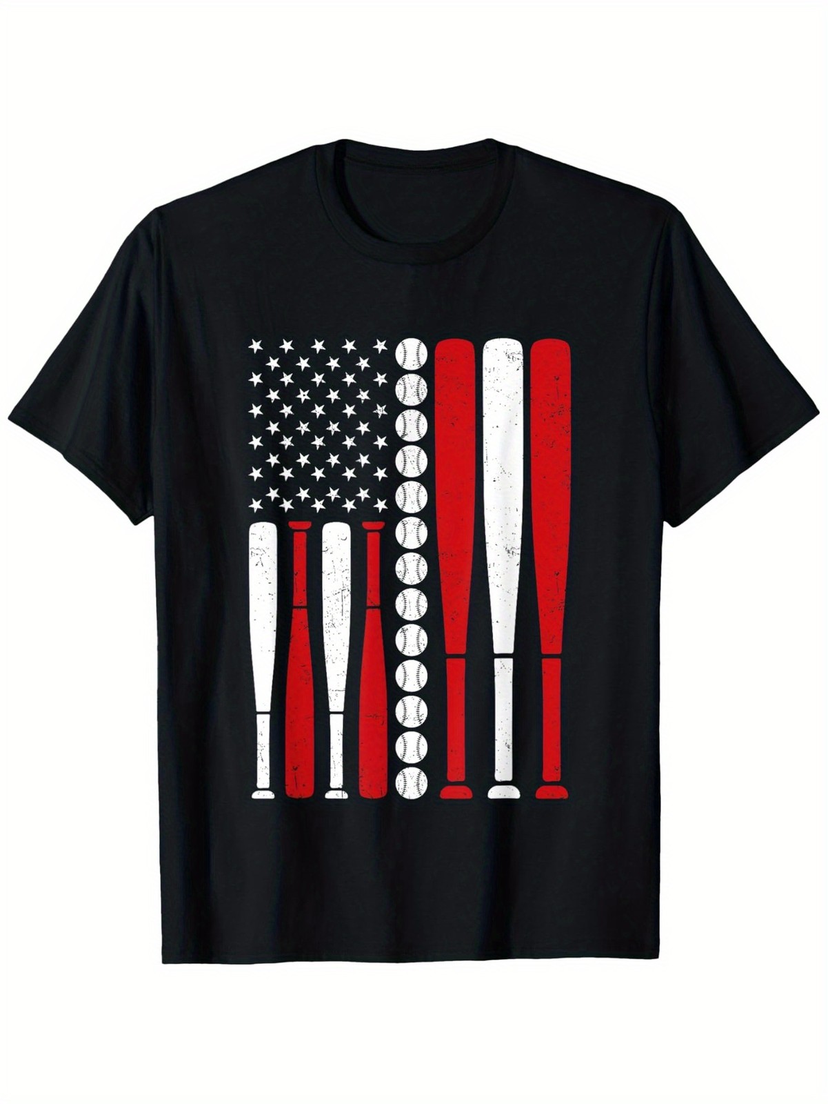 US American Flag Vintage Baseball Flag 4th Of July T-Shirt