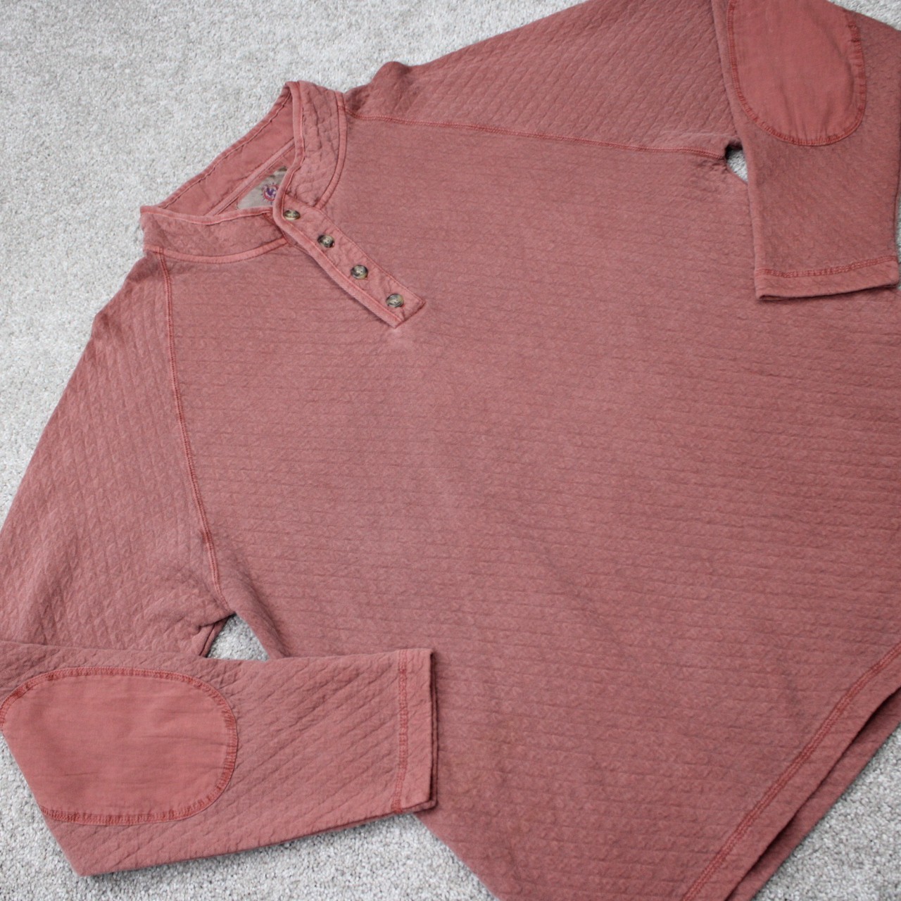 The Territory Ahead Shirt Mens XL Red Quilted Cotton/Poly Elbow Pads Long Sleeve