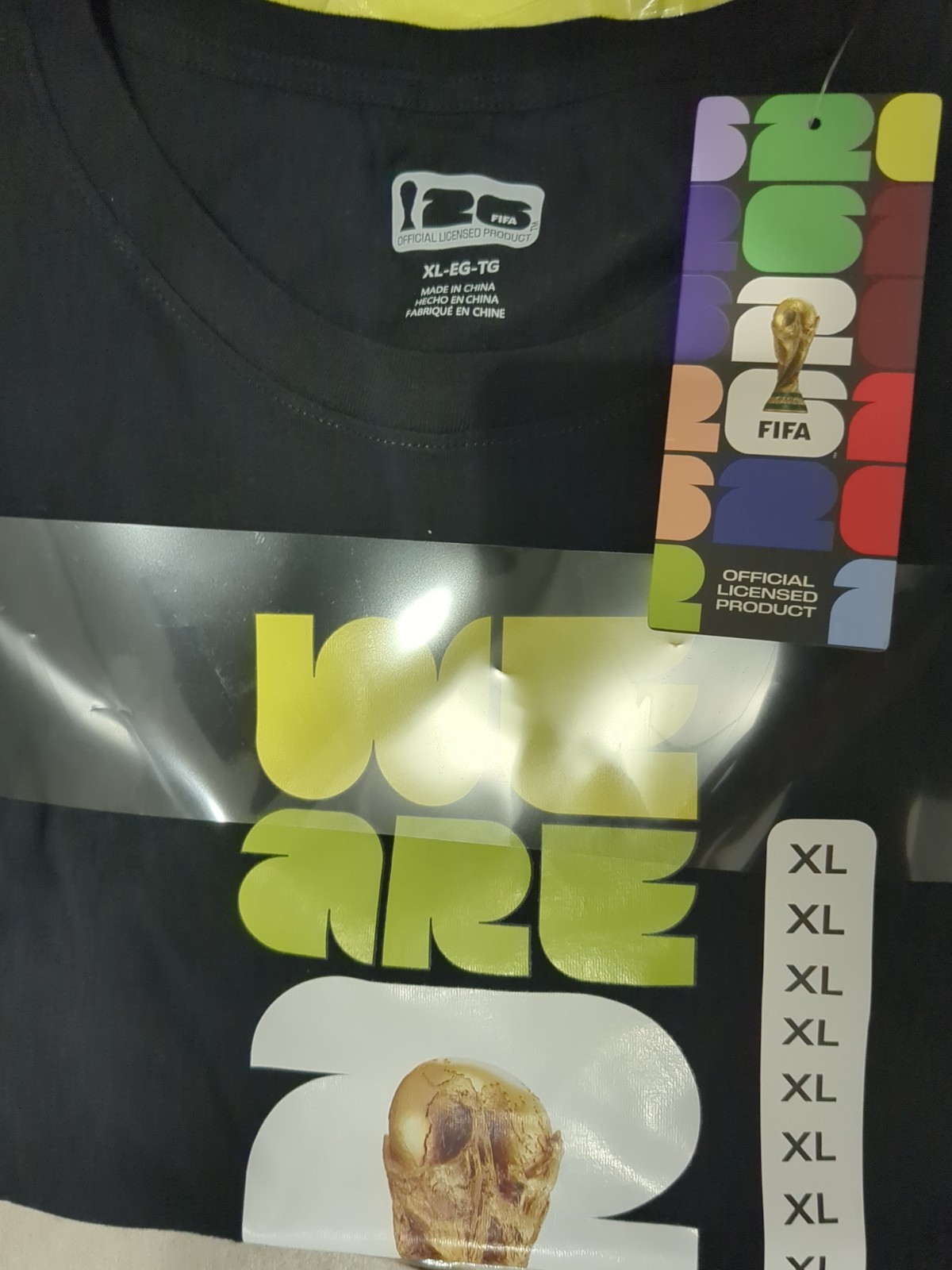 FIFA World Cup 2026 Logo T-Shirt Mens XL Black With Trophy Officially – New