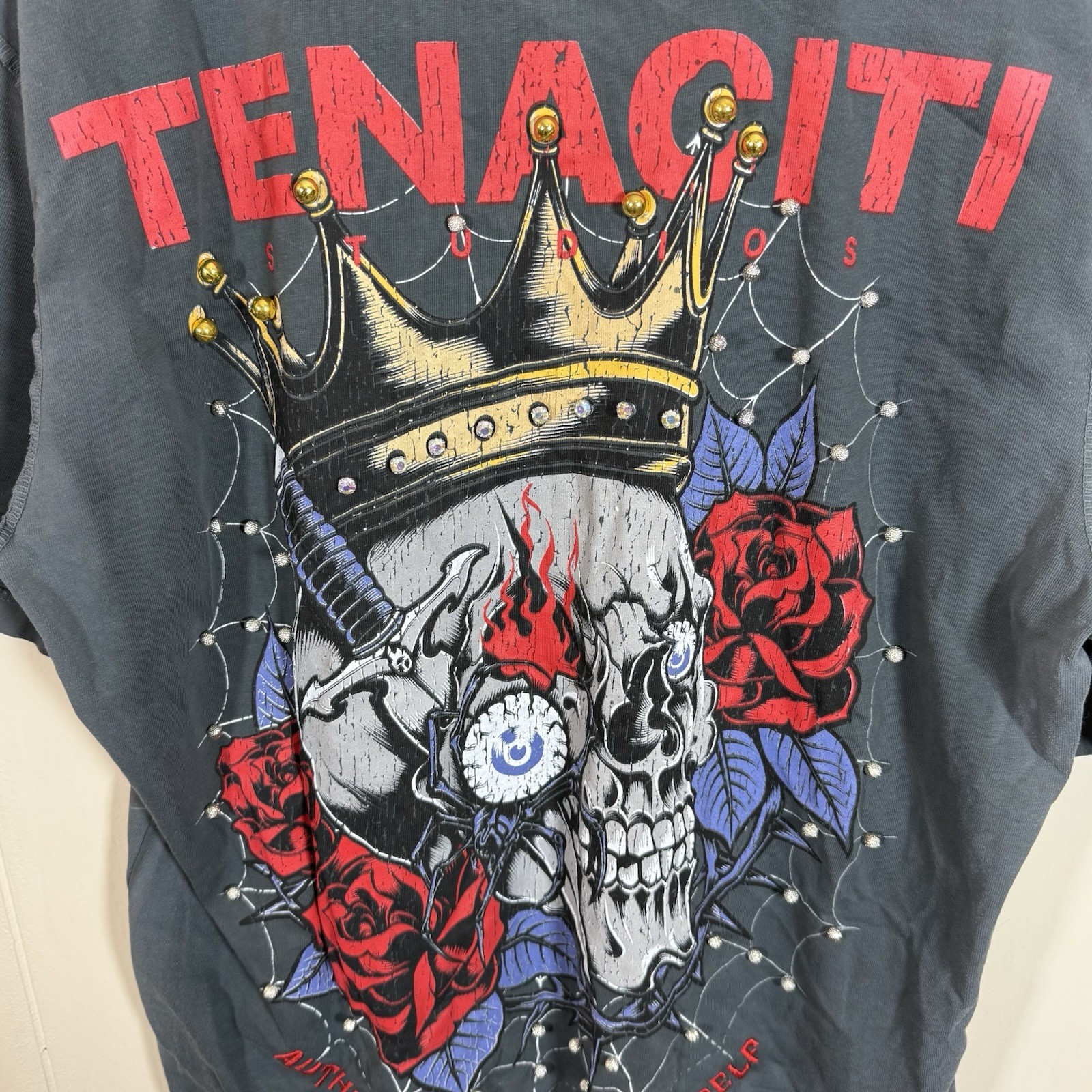 Tenaciti Studios Men’s XL Streetwear Tee Size L Stones/Spider/Skull Hit Free SHP