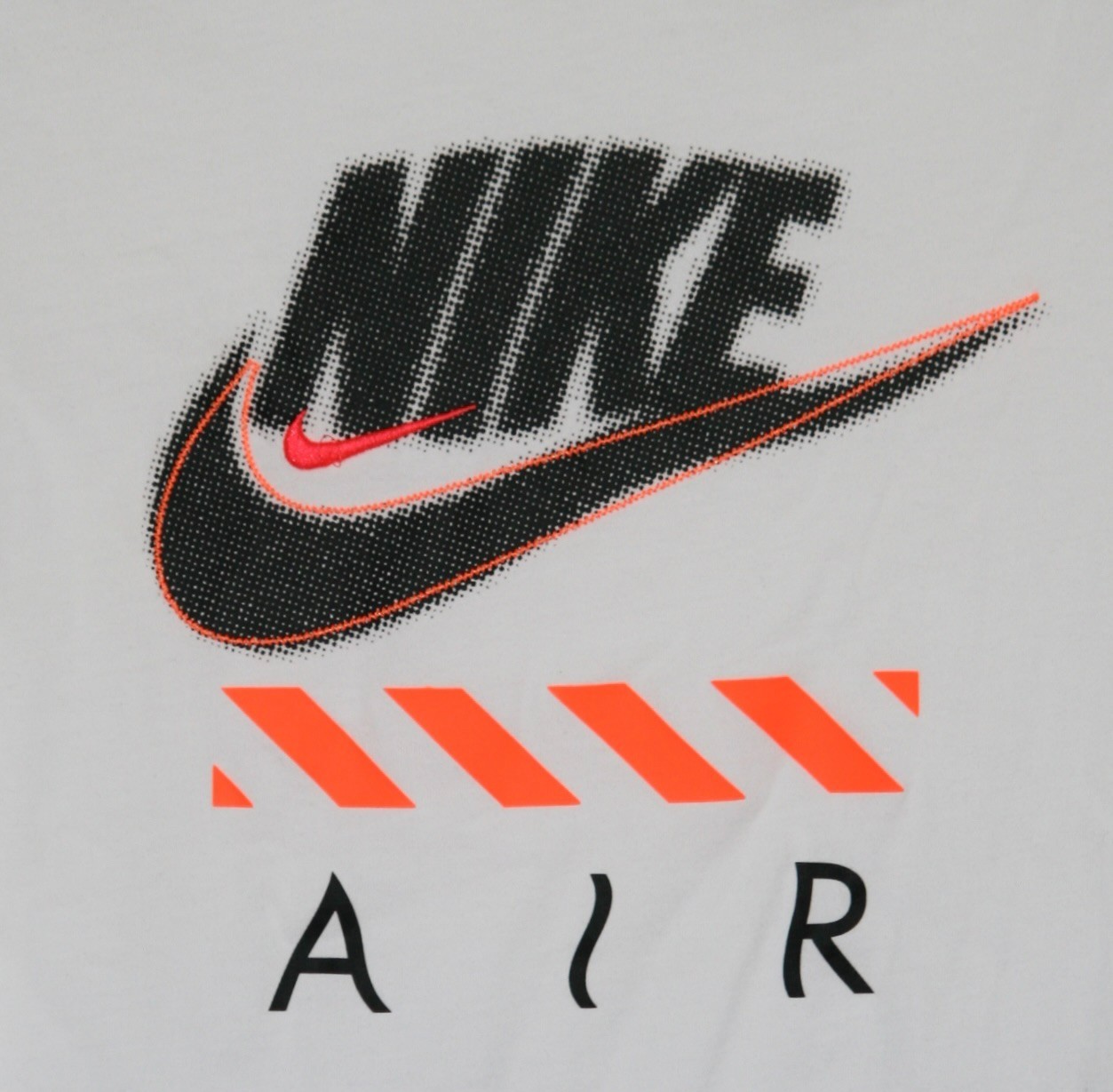 Nike Air Graphic Tee Shirt White Black Orange Size Small 100% Cotton ShortSleeve