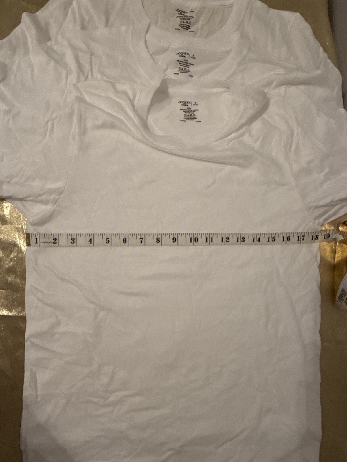 NWT Jockey 3 Pack Crew Neck Relaxed Fit T-Shirts 100% Cotton White Size S 34-36″