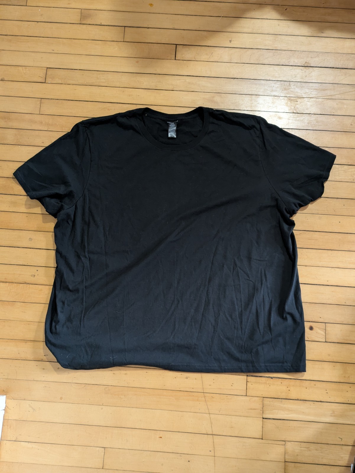 NEW 5XL Mens Black Heavy Cotton Plain Crew Neck Short Sleeves T-Shirt  RN 103819