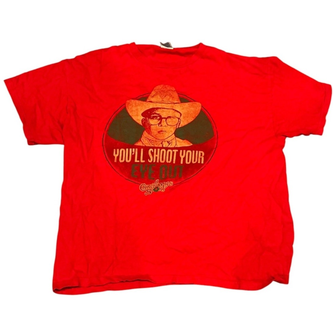 A Christmas Story Shirt Red Retro Shoot Your Eye Out USA Knited Cotton Novelty