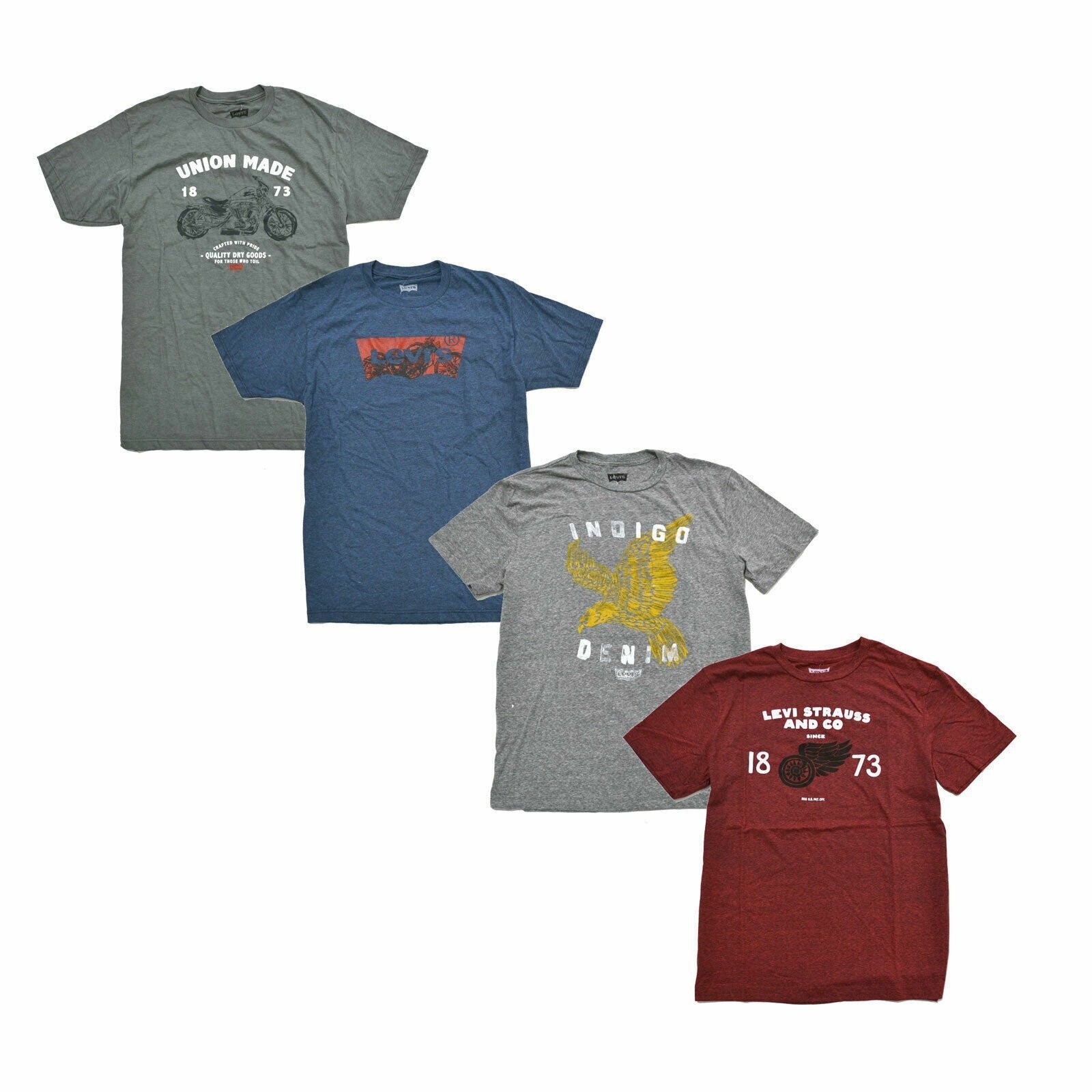 Levis Mens T-Shirts Short Sleeve Graphic Logo Cotton Crew Neck Tee New S M L Xl