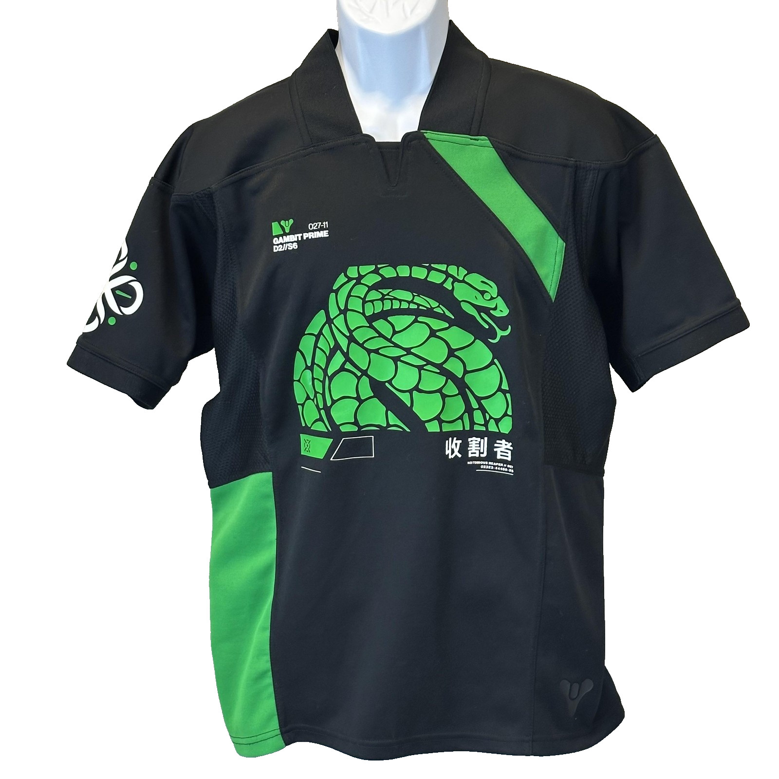 Destiny 2 Bungie Gambit Prime Notorious Invader Reaper Jersey Shirt Medium Green