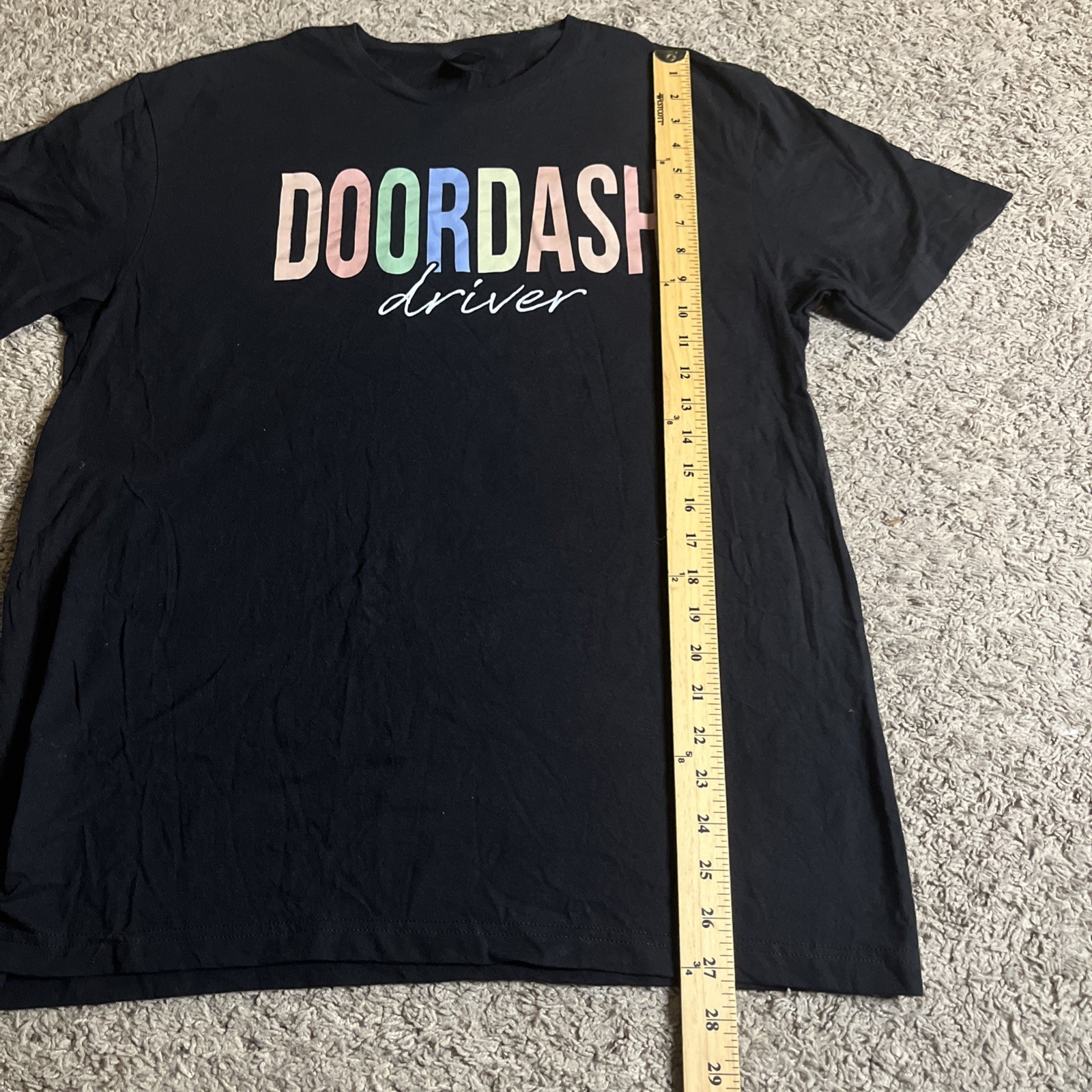 Doordash Driver Shirt Mens Size L Large Black Service Delivery Uniform Novelty