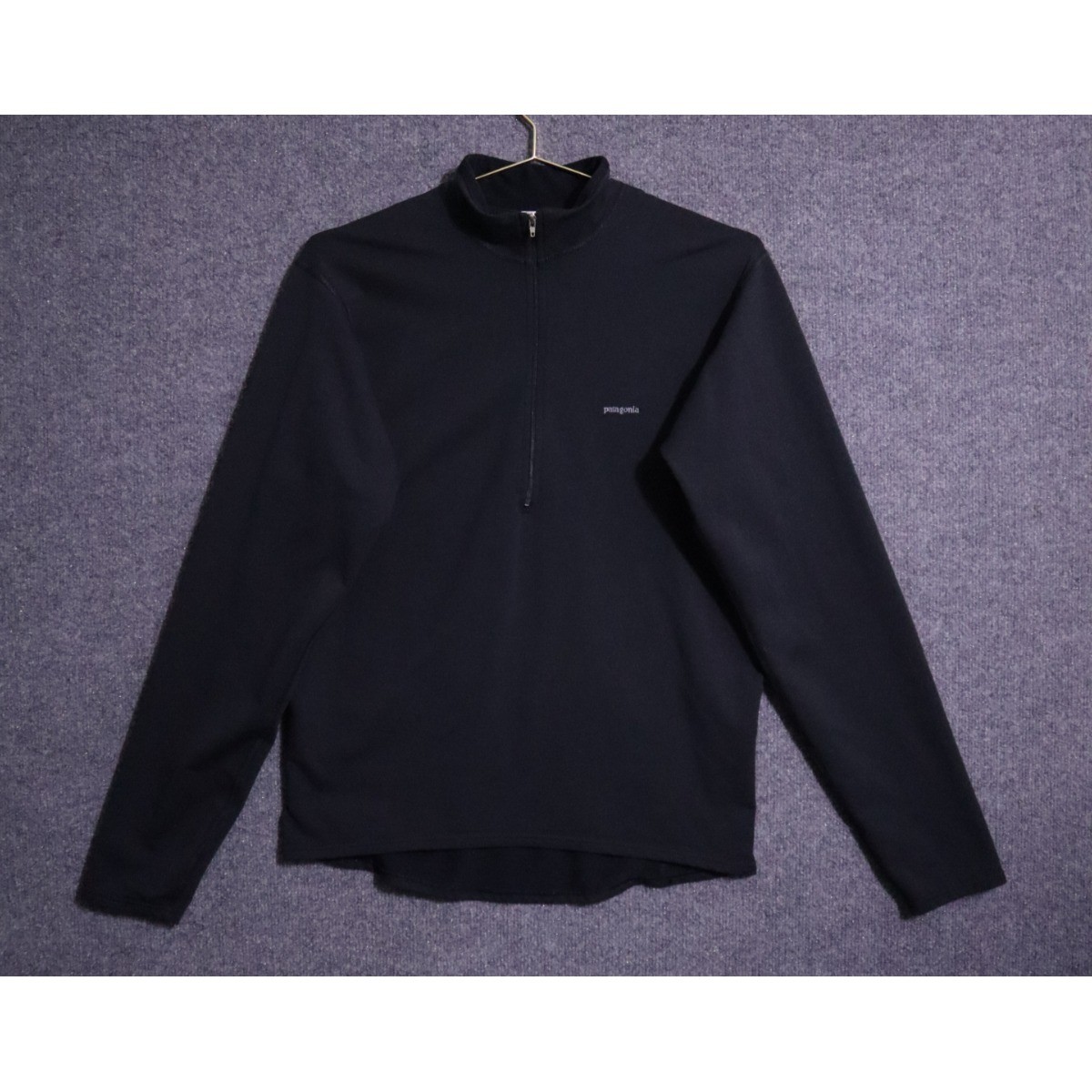 Vintage Patagonia Pullover Men M Black 1/2 Zip Mock Neck Long Sleeve EUC VTG USA