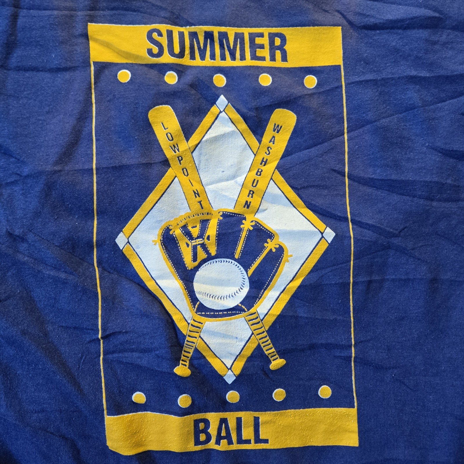 VTG Lowpoint Washburn Summer Ball Baseball Tee #20 S Made in USA