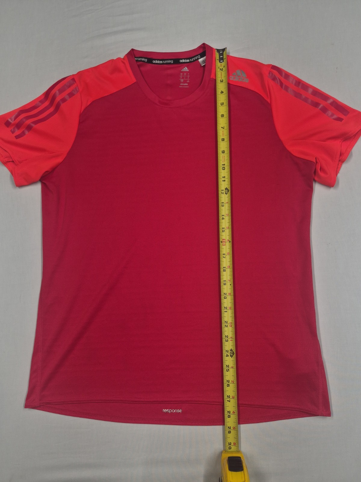 Adidas Response Climalite Running Shirt Mens Large Red/Orange Athletic Tee Gym