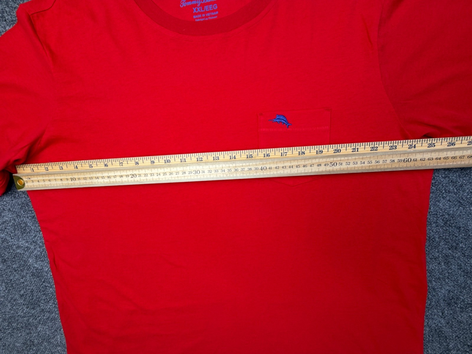 Tommy Bahama Pocket T Shirt Mens XXL NEW Marlin Logo Cotton Tee Red Blue Gray