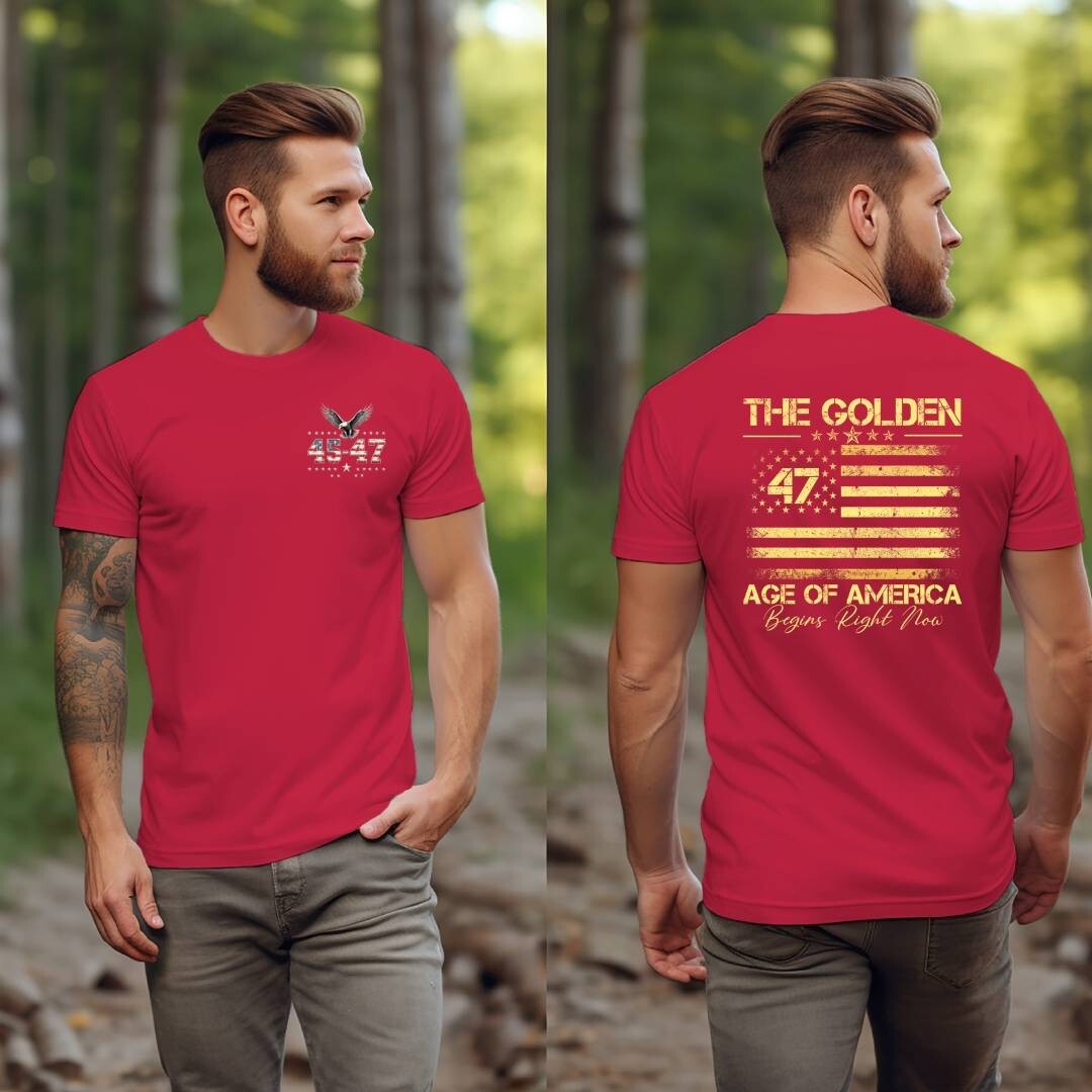 Trump Vance 2024 The Golden Age of America Great MAGA Golf 45 47 Eagle T-Shirt
