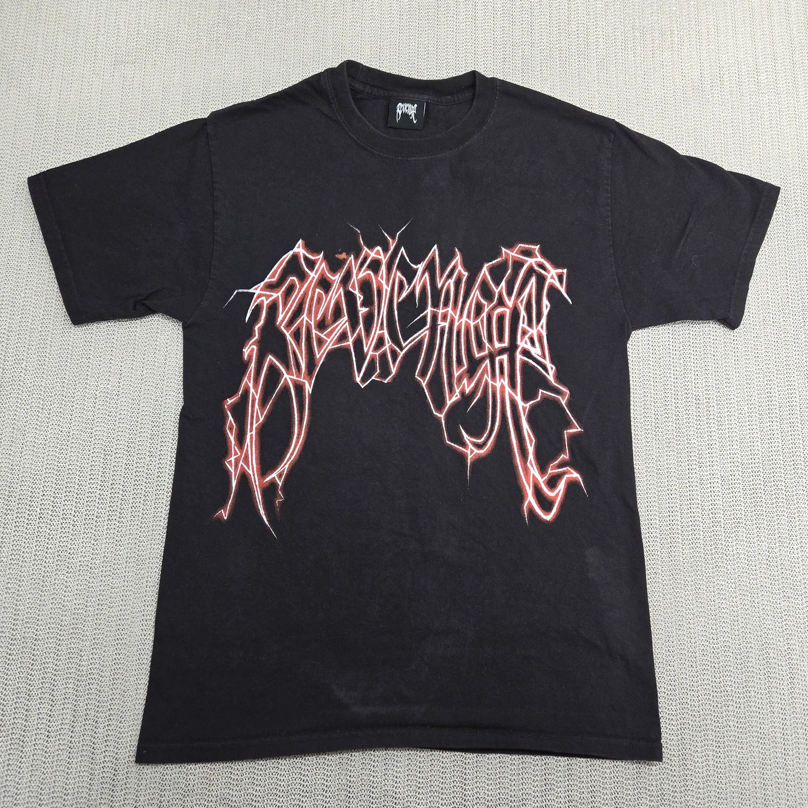 Revenge Shirt Mens Medium Black Lightning Globe Graphic Streetwear Hype Anarchy