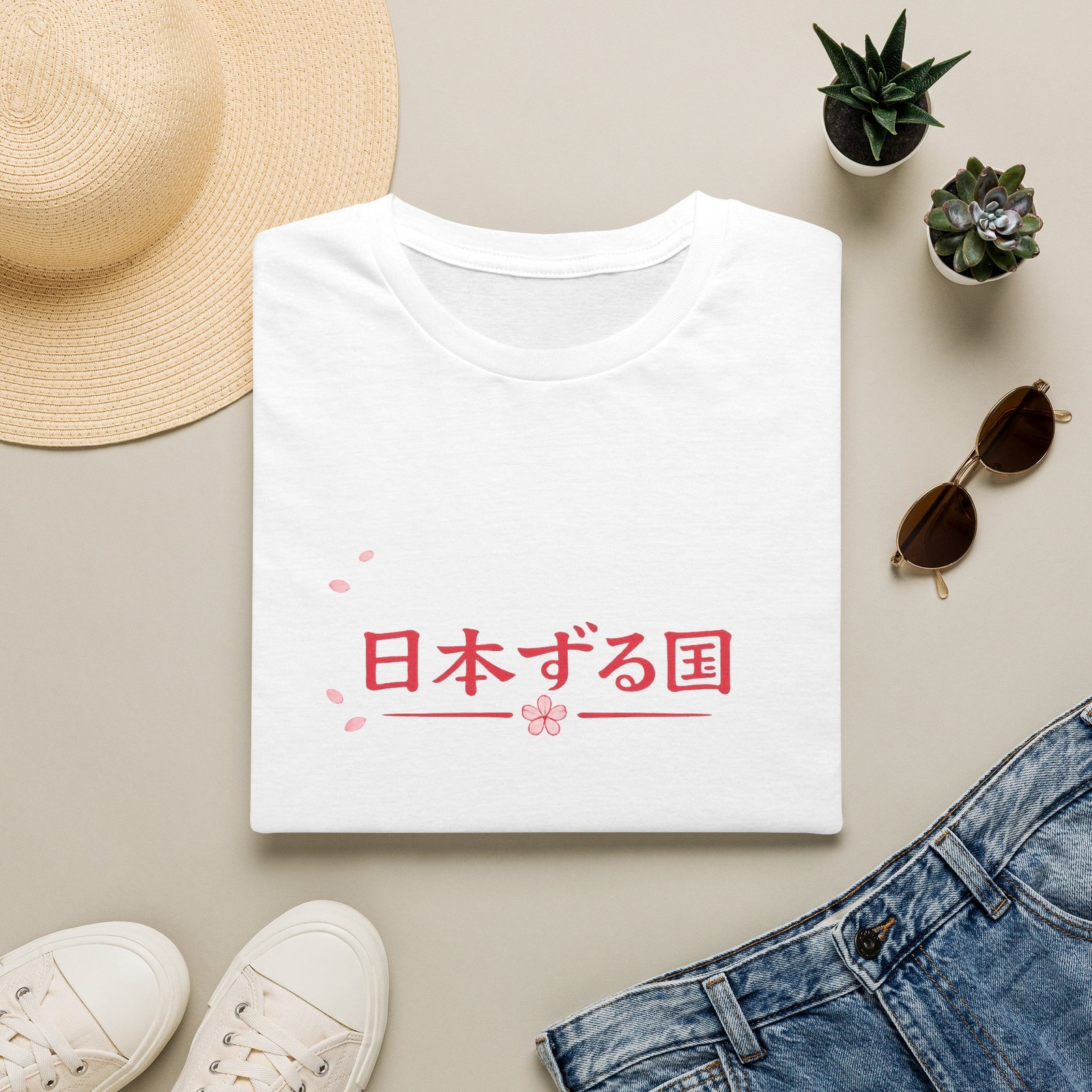 Land of the Rising Sun Cherry Blossom Japan graphic T-Shirt
