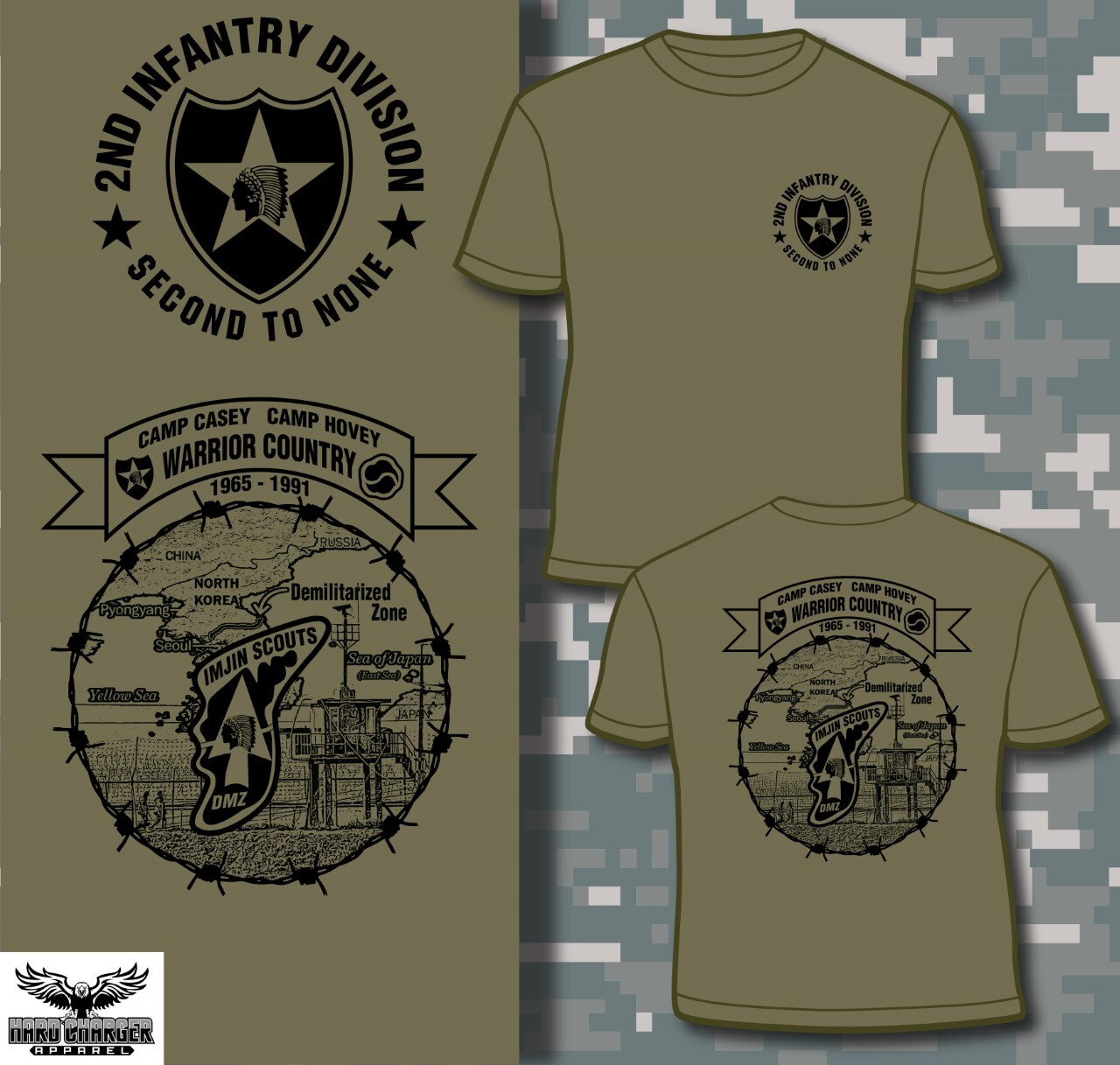 US Army 2d Infantry Div Camp Casey Hovey Imjin Scout South Korea DMZ T-shirt