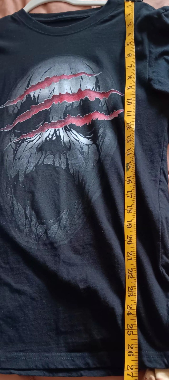 Halloween Brooklyn Vertical Black Skull Horror T Shirt Size M