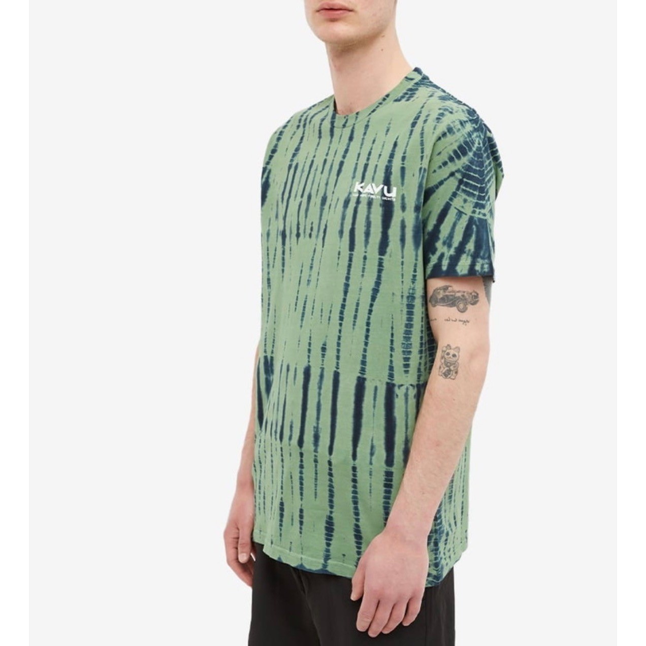 KAVU Mens XL Klear Above Etch Art Tie Dye T-Shirt Organic Cotton Green Forest