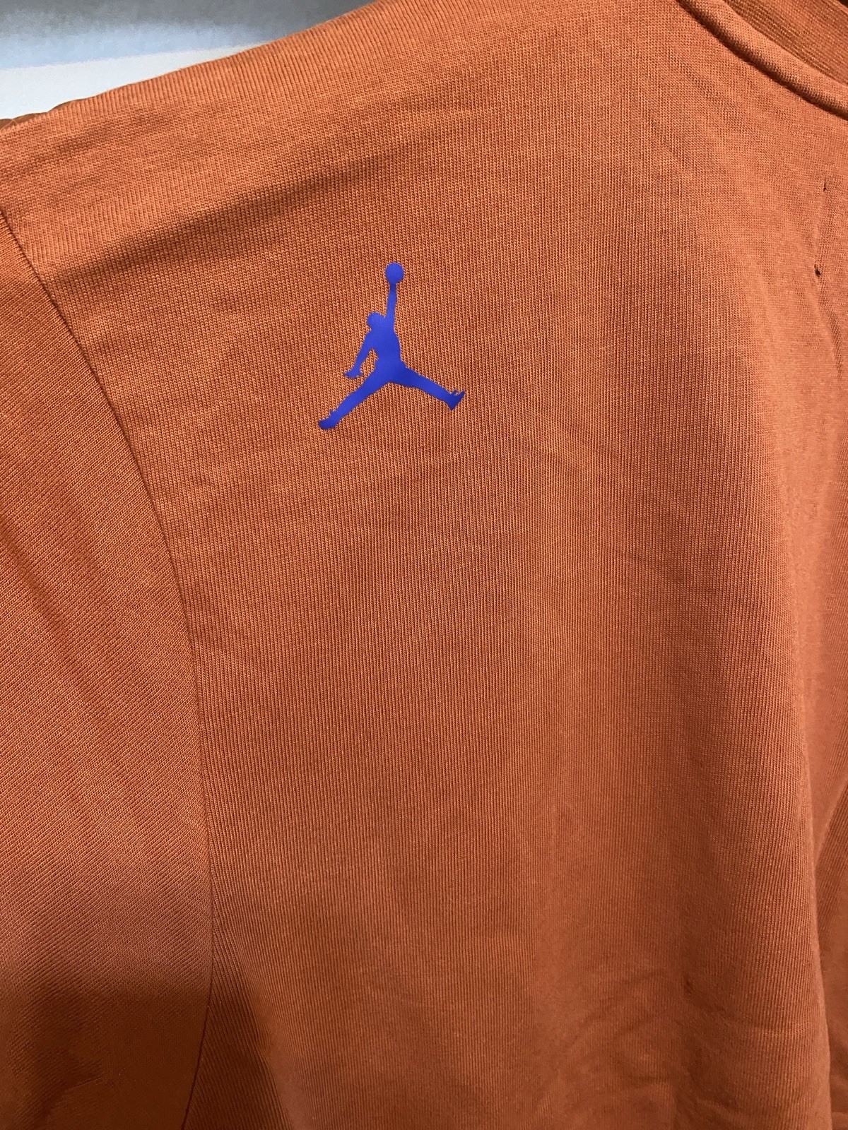 Jordan 23 Engineered Flight T-Shirt Men’s XXL Orange Nylon Panel Cotton Tee EUC
