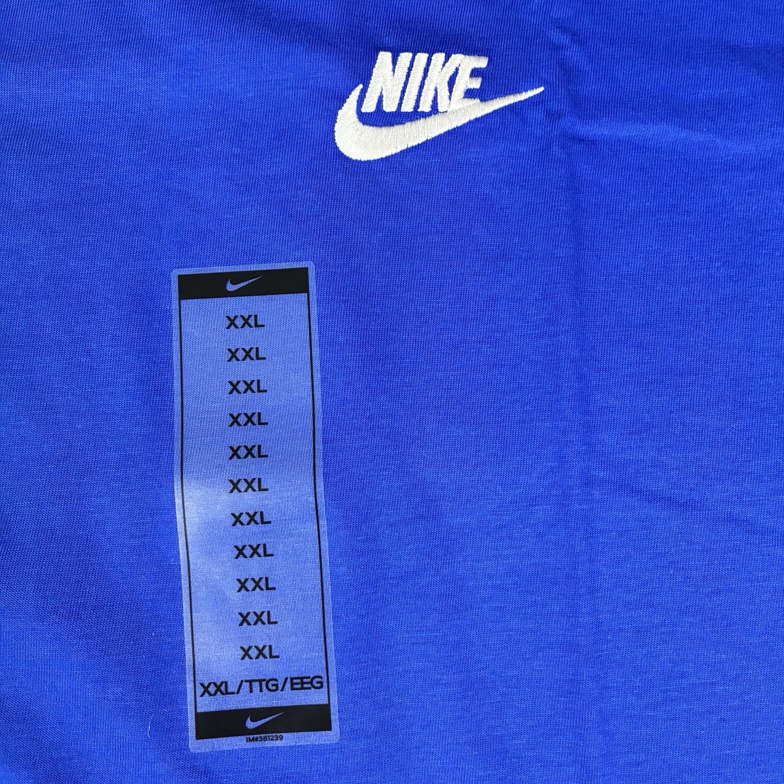Nike Sportswear Club Tee Mens XXL 2XL Game Royal Blue Cotton Shirt AR4997-480