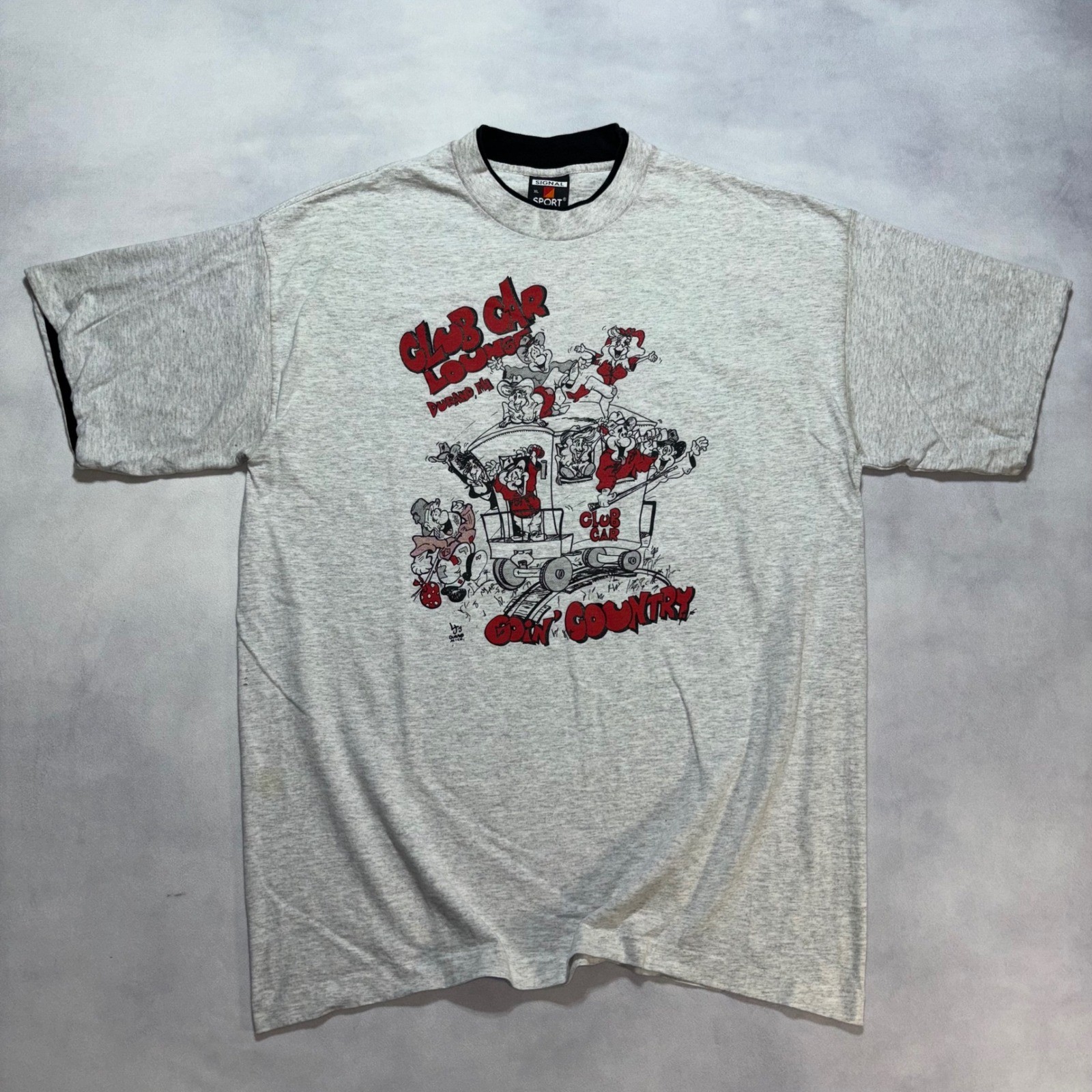 Vintage 90’s T Shirt Mens XL Club Car Lounge Durand MI Single Stitch Made in USA
