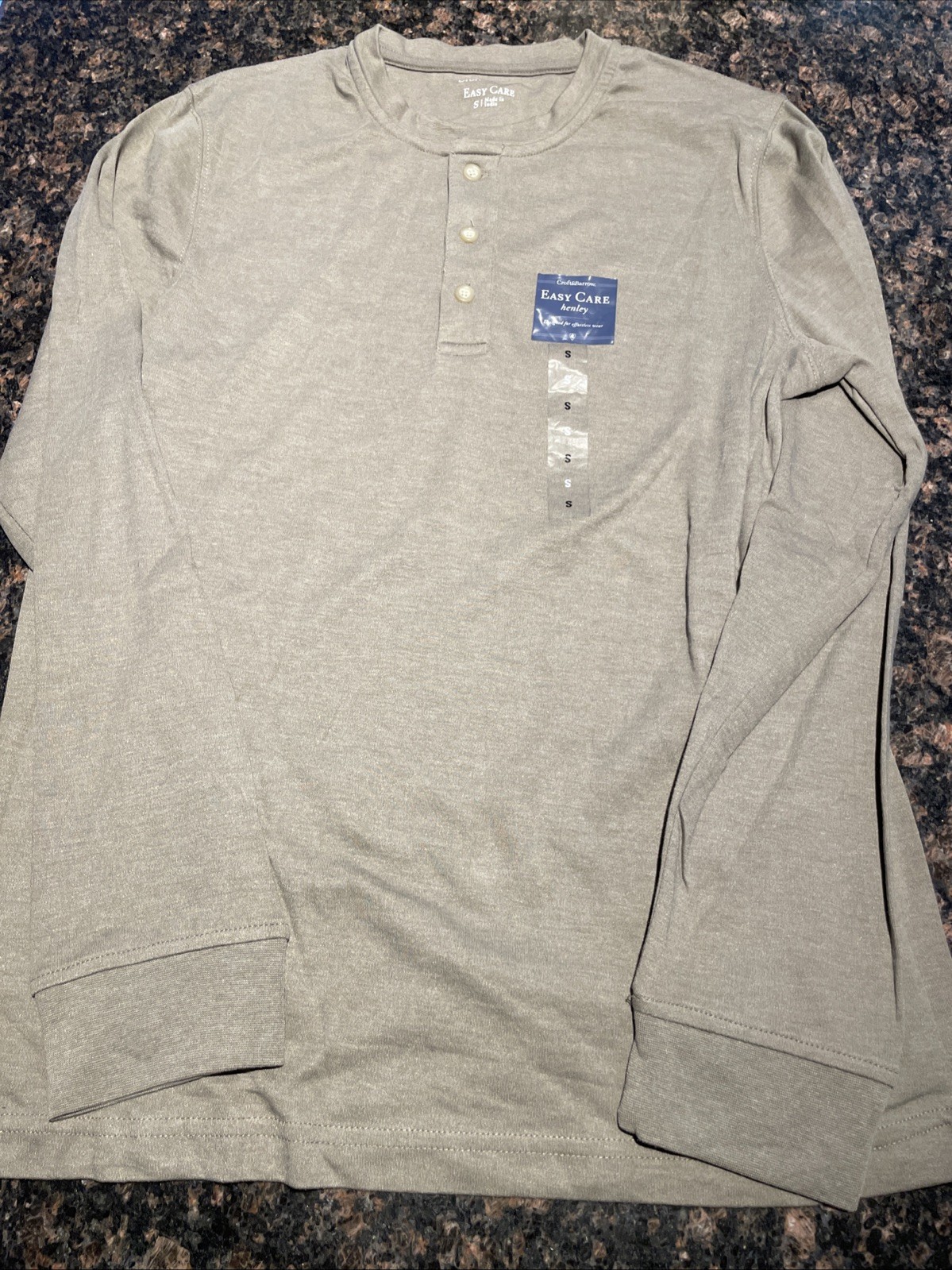 NWT Croft & Barrow Shirt Men’s Small Easy Care Long Sleeve Henley
