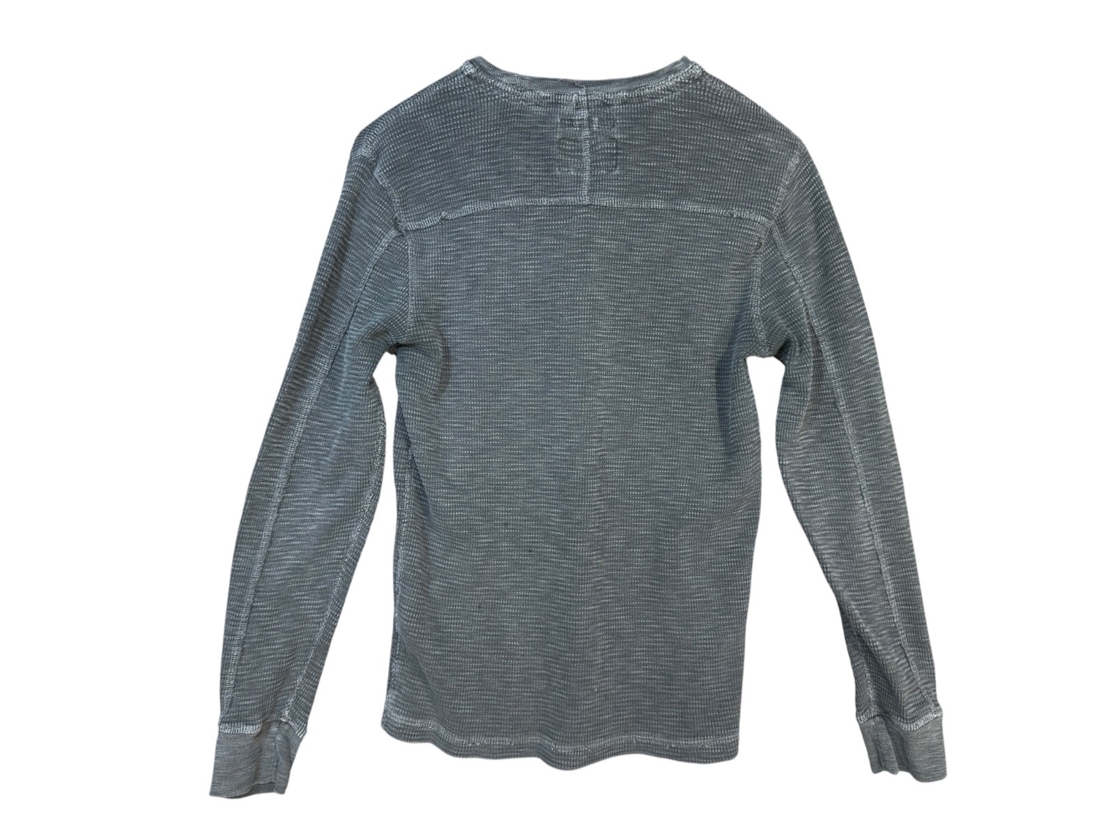 Lucky Brand Slub Thermal Shirt Mens M Gray Waffle Knit Long Sleeve Crewneck