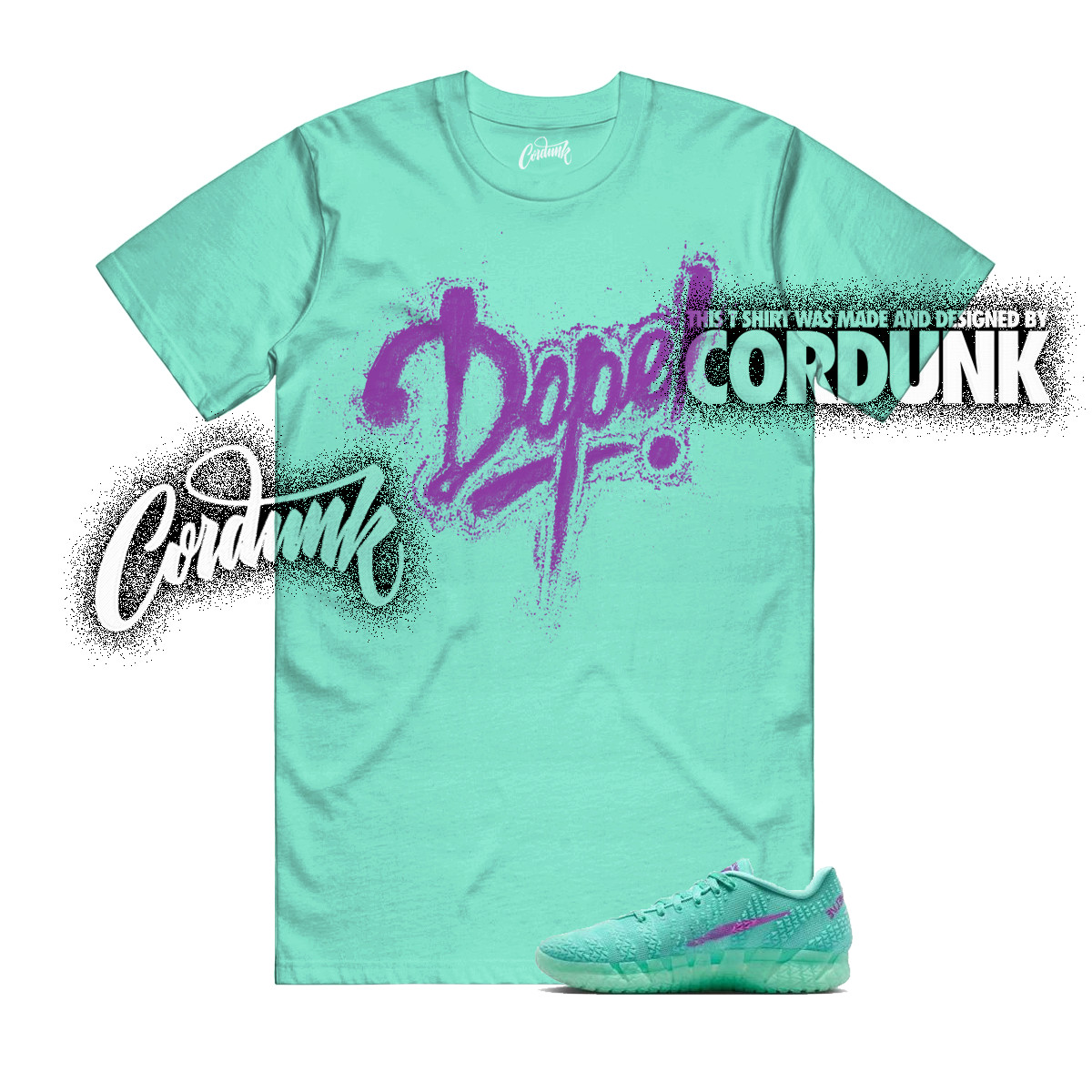 Ja 3 Twelve Time Bleached Turquoise Vivid Purple T Shirt Match DOPE