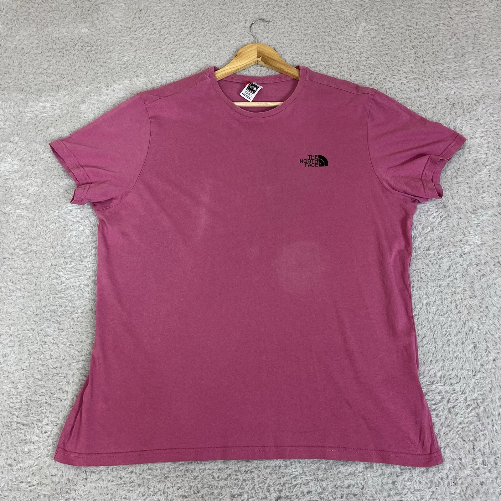 The North Face T Shirt Mens 2XL Pink Logo Short Sleeve Outdoors Hiking Walking