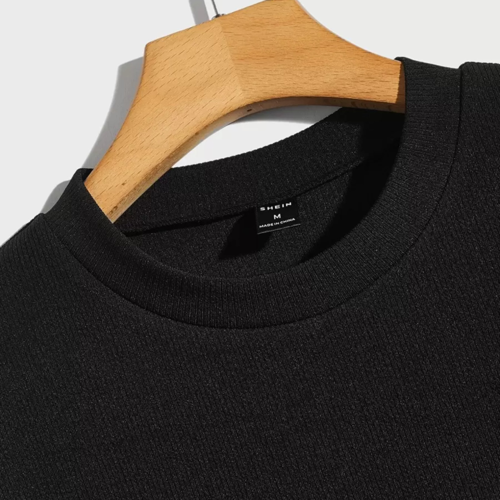 Men Drop Shoulder T-Shirt Versatile Casual Round Neck Half Sleeve Solid Colr Tee