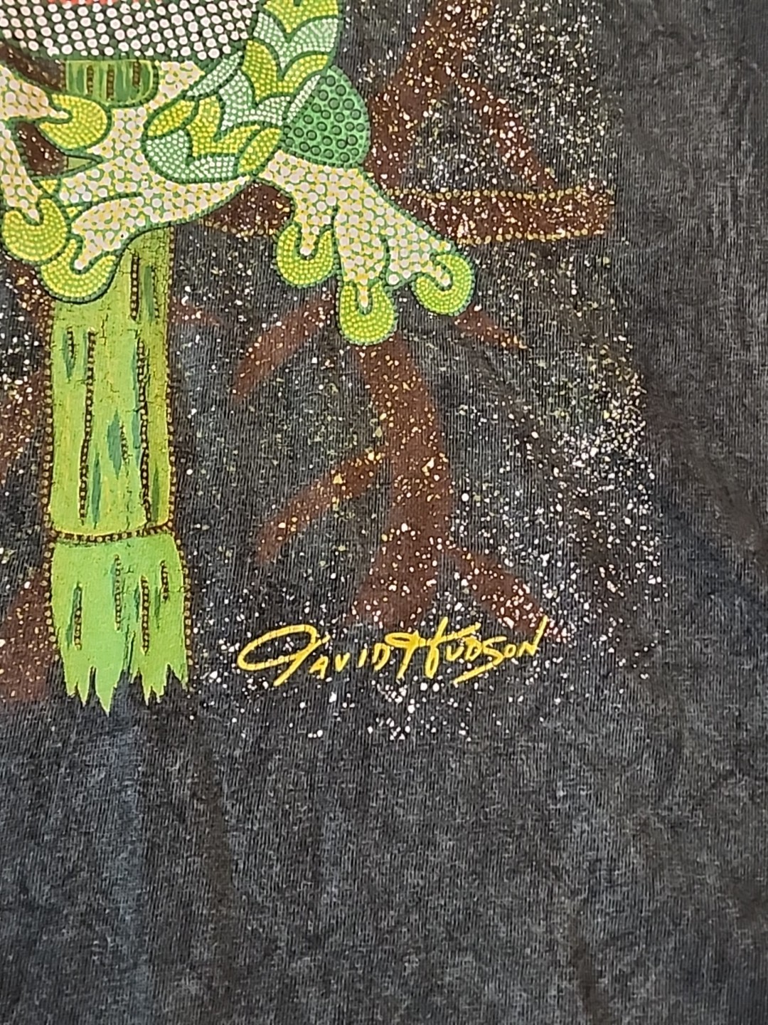 Vintage Art David Hudson Tee Large 90s Australia Animals Music Rare Aboriginal