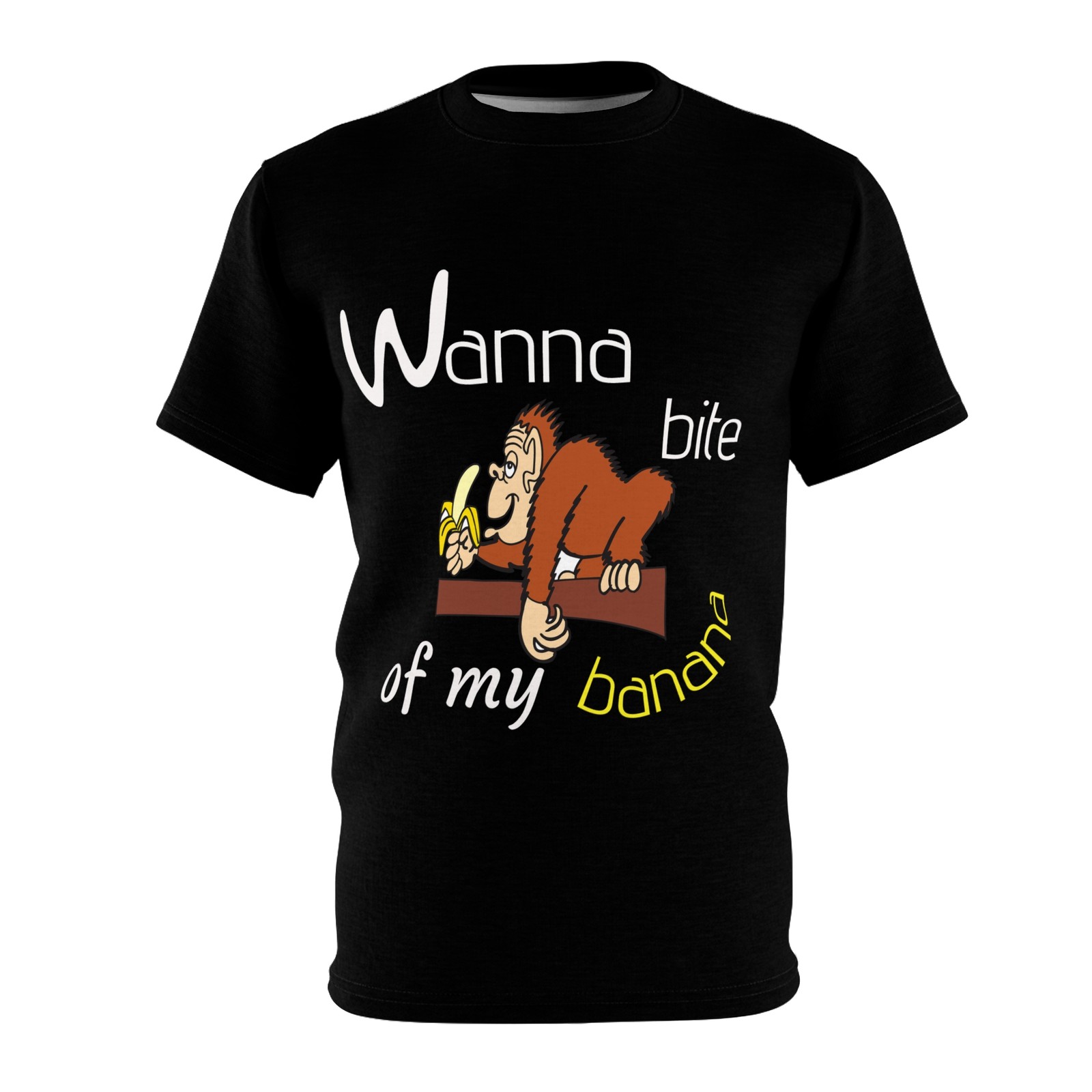 Wanna bite of my banana Tee | Monkey Eating Banana Graphic