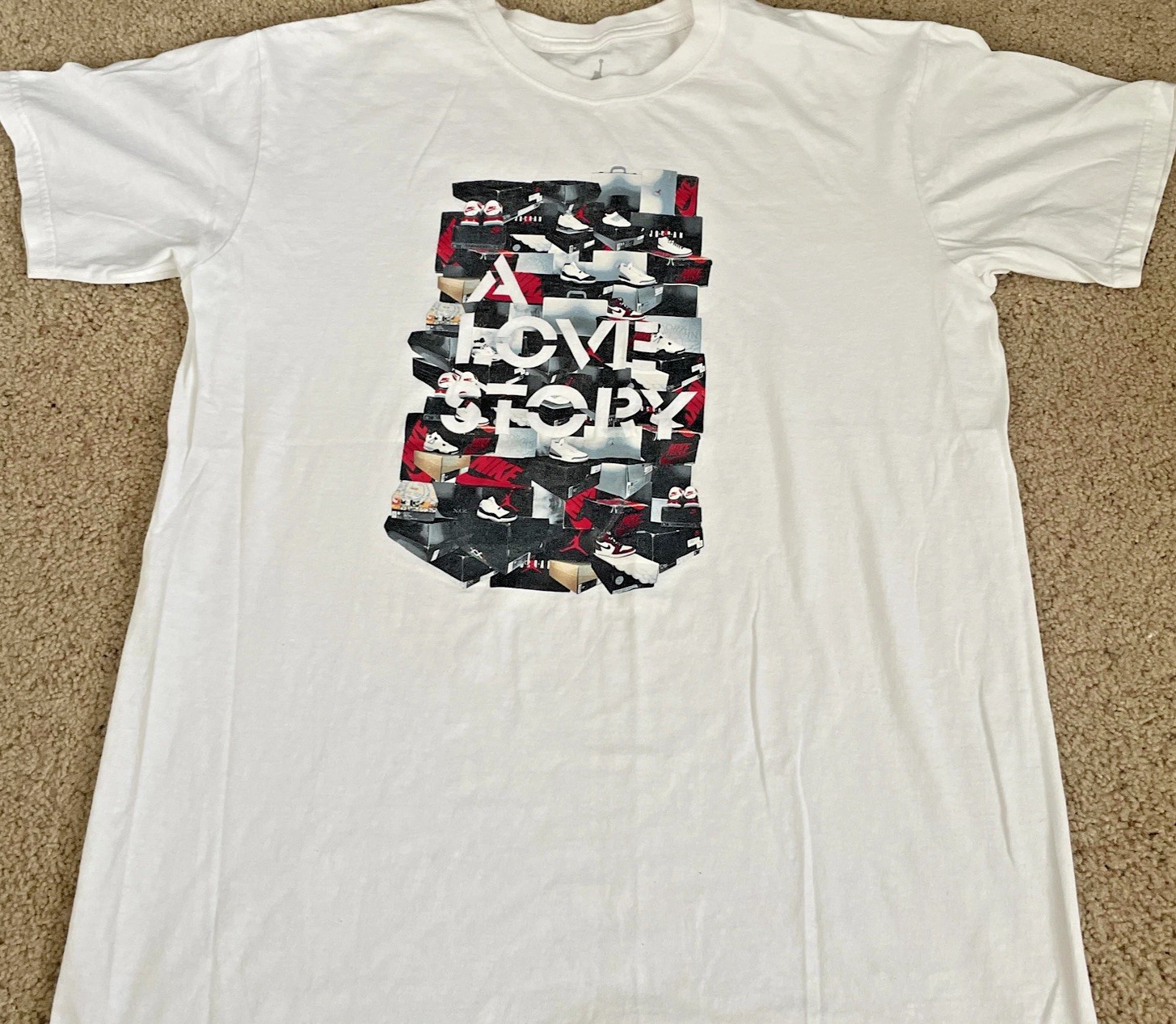 Air Jordan Retro Shoe History T-Shirt Nike Large 2006 White MICHAEL JORDAN RARE