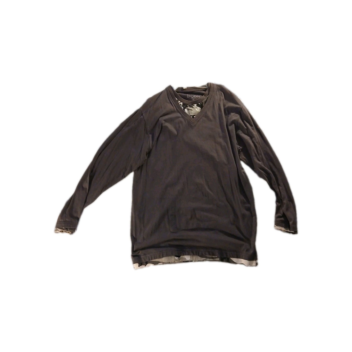 Vintange Galaxy Men’s Gray Army Fatigue Long Sleeve Shirt Size Extra Large