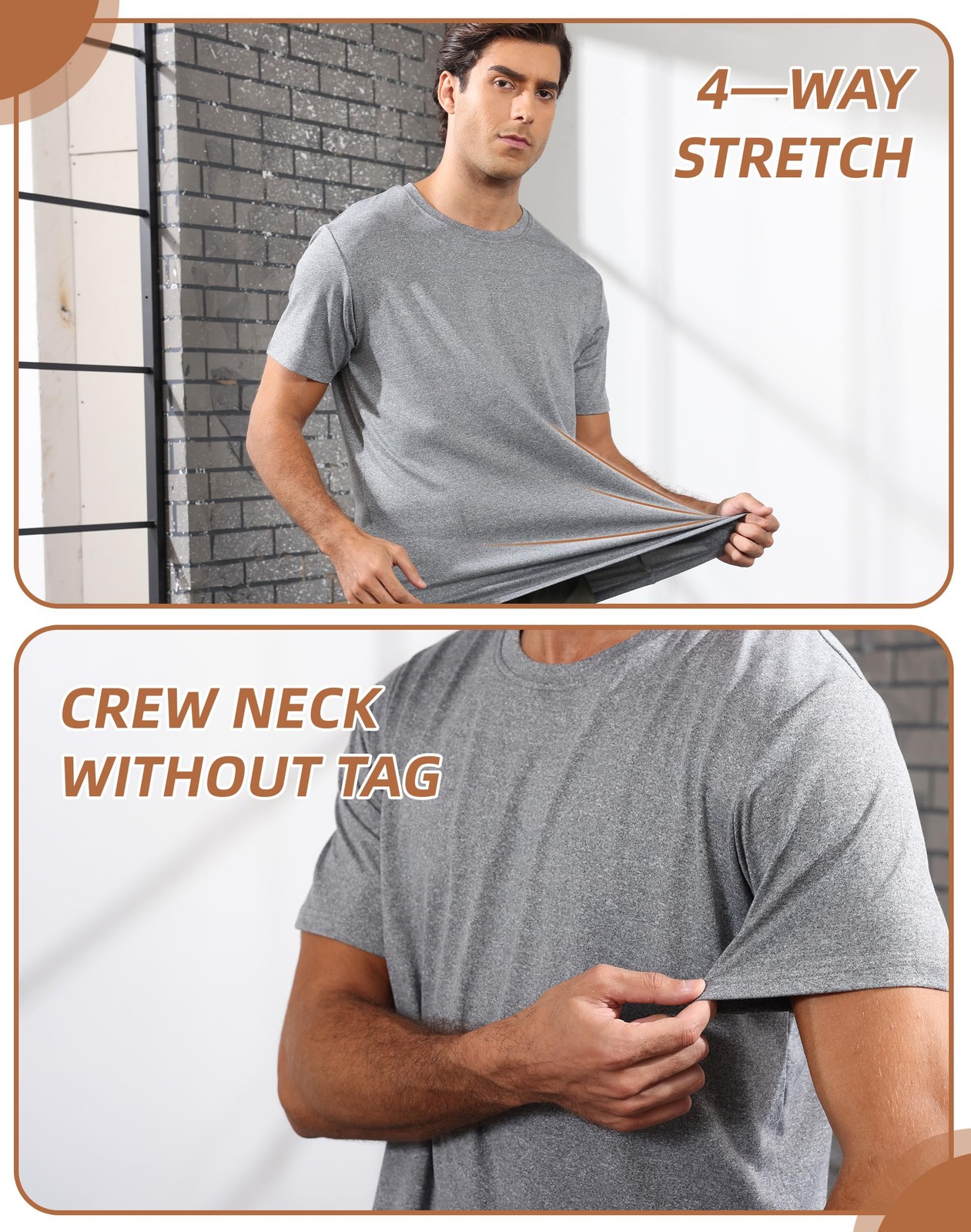Mens Shirts 3 Pack Lightweight Dry Fit Workout Running Gym Training Athletic …