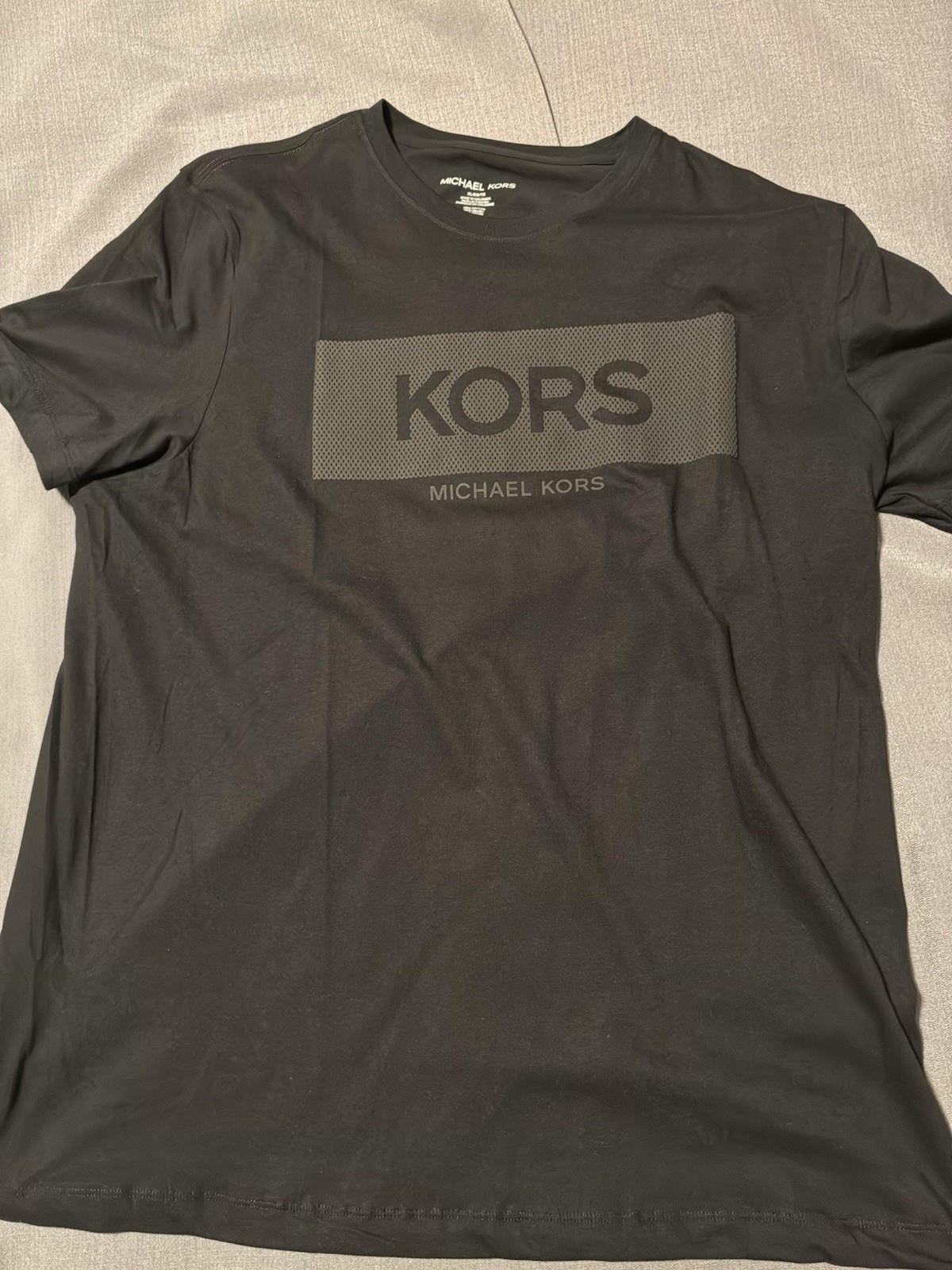 Michael Kors Men’s Black Cotton Logo Graphic Print Short Sleeve T-Shirt