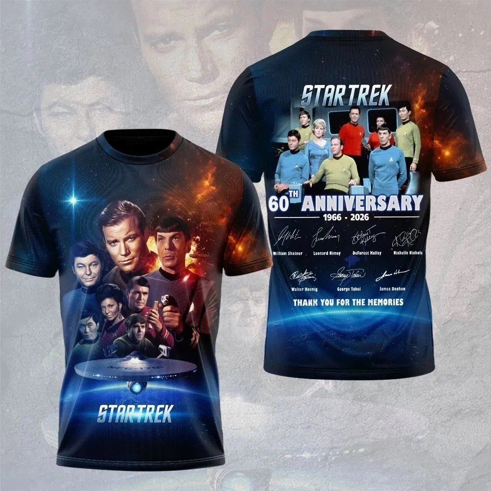 Star Trek 60th Anniversary 2026 3D T-shirt S to 5XL Gift For Fan
