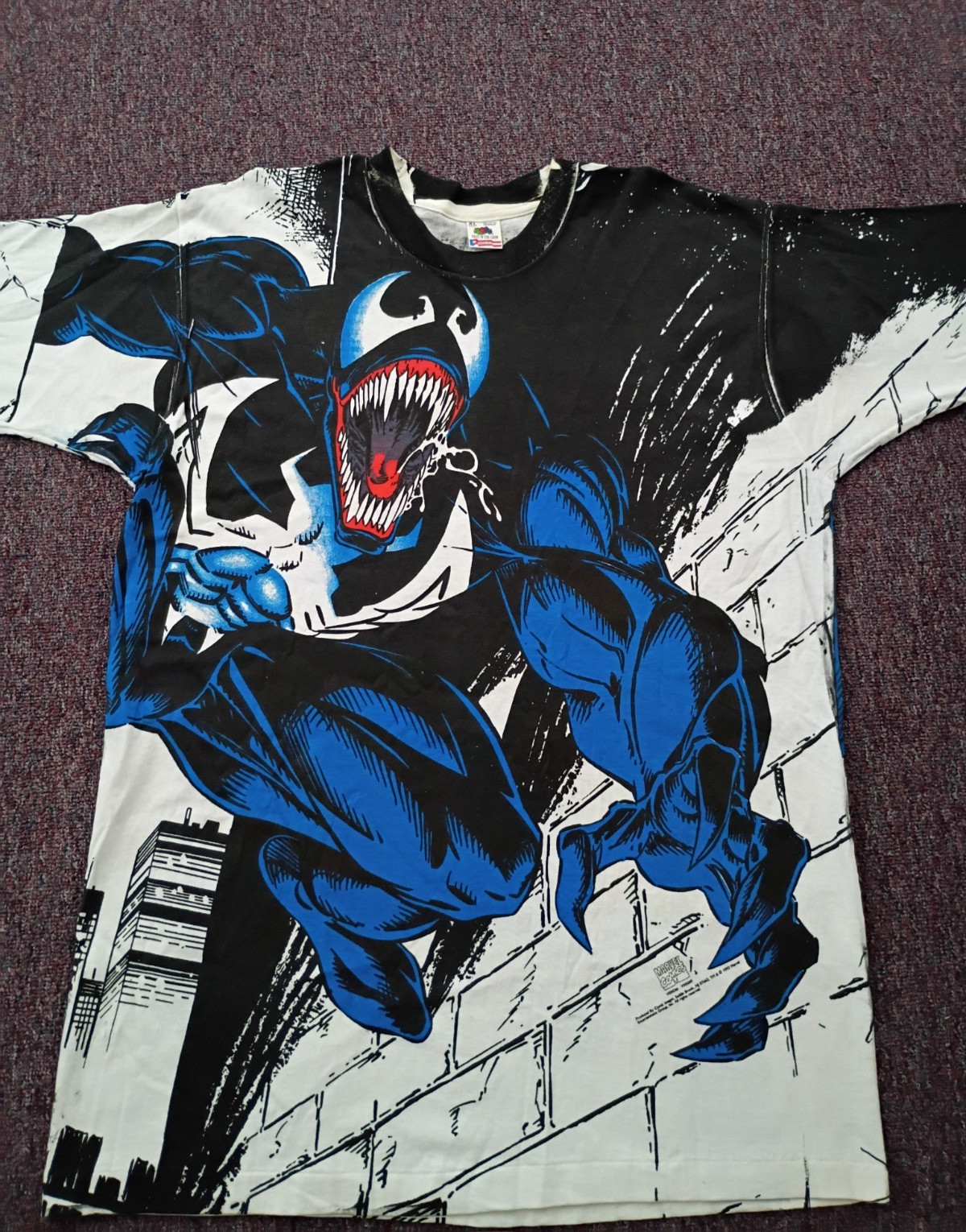 Vintage Marvel 1993 Venom T-Shirt Comic Spiderman Carnage 90s Size XL