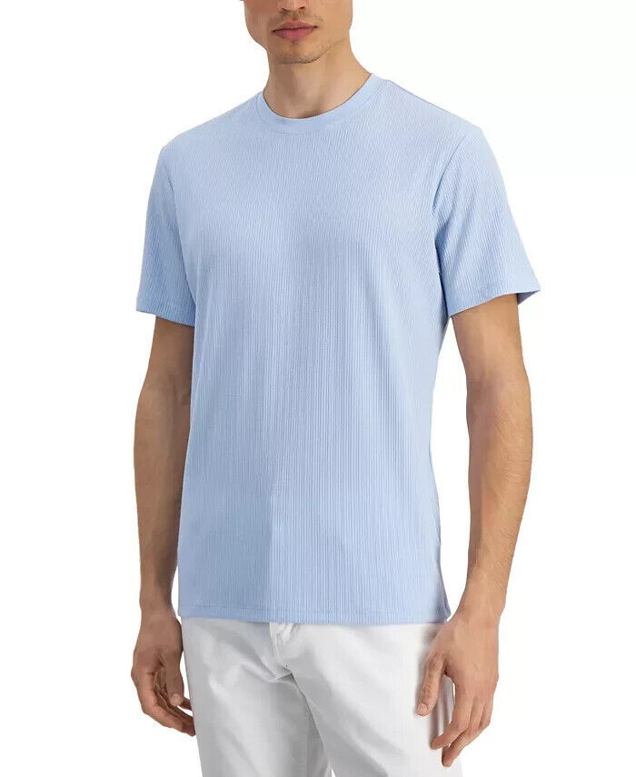 ALFANI Men’s Croquis Blue Stretch Drop Needle T-Shirt NEW Medium
