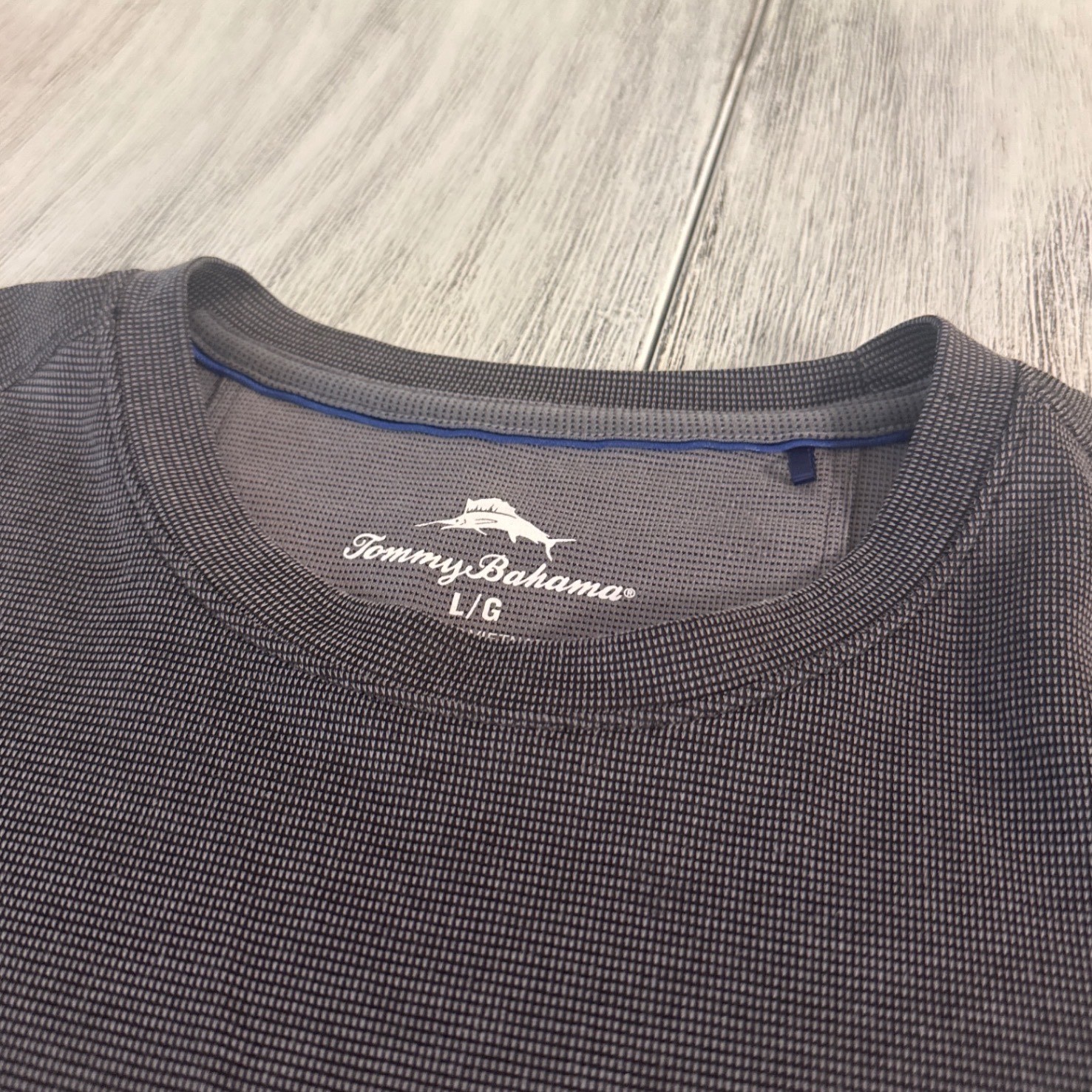 Tommy Bahama Mens Gray Tencel Modal Blend Short Sleeve Textured T-Shirt Large