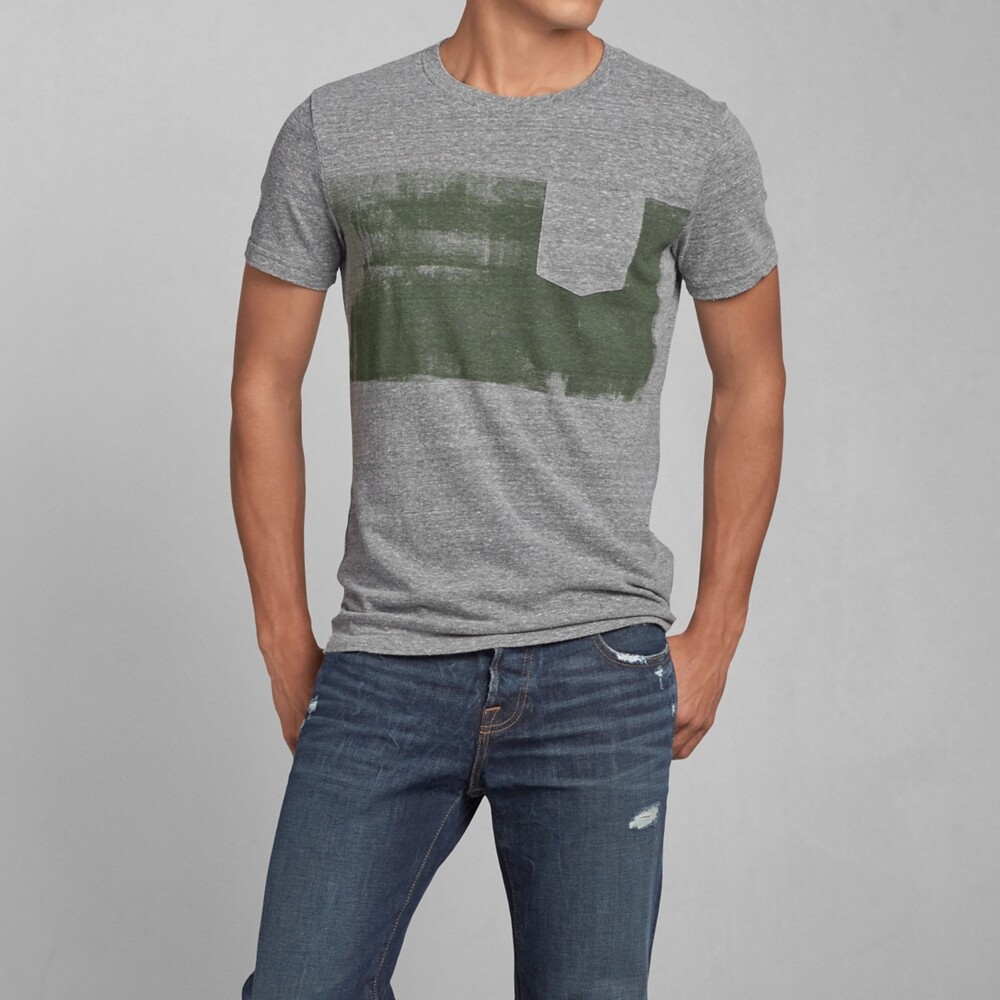 Abercrombie & Fitch Made in USA Men’s Vintage Pocket T-Shirt Muscle RARE NEW L