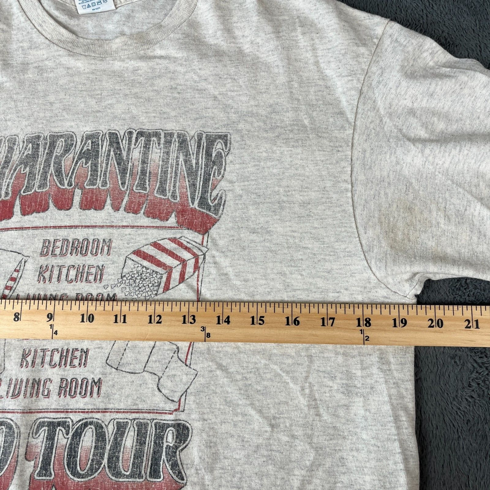 2020 Quarantine Tour T-Shirt Unisex Size Large Gray Covid Shirt Funny