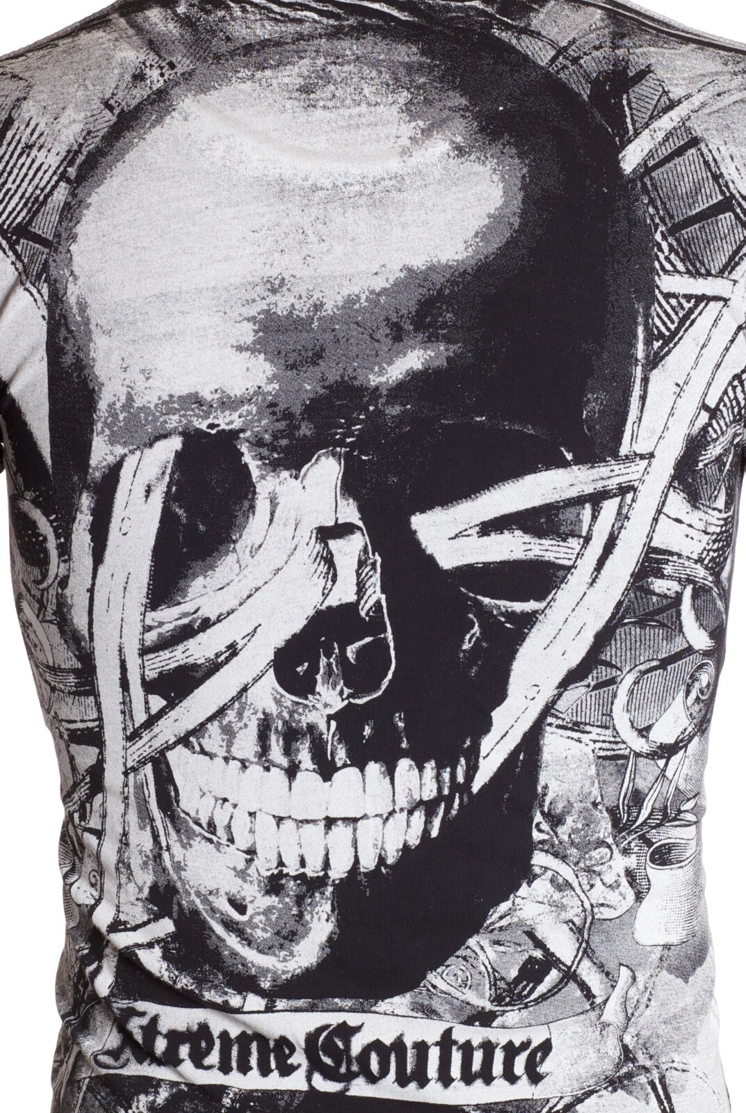 XTREME COUTURE by AFFLICTION Black CROSSED OUT Short Sleeve Slim Fit T-shirt NWT