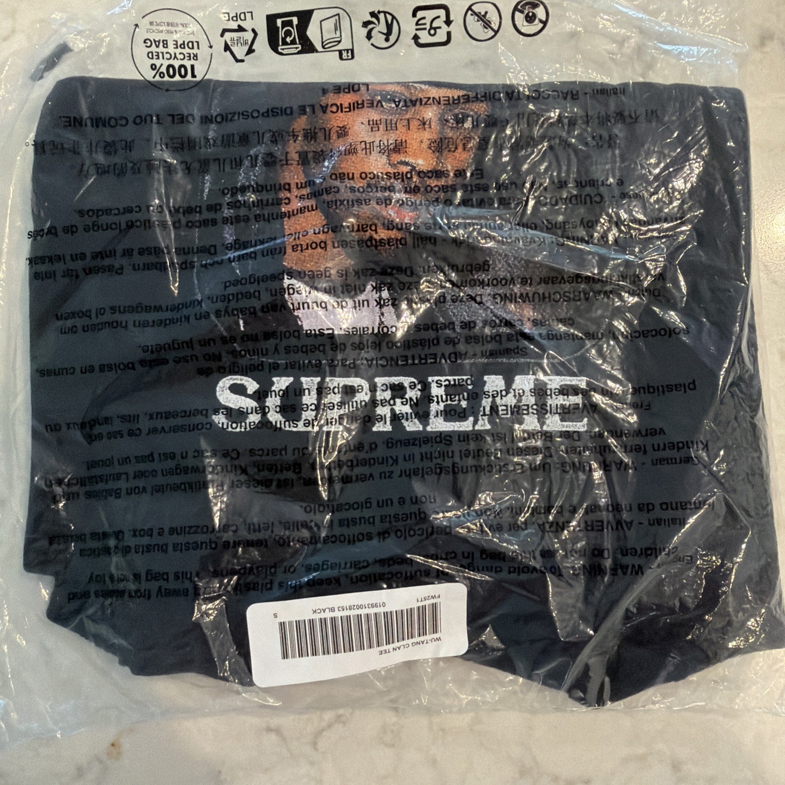 Supreme/Wu-Tang Clan RZA Tee Black Size Small In Hand S