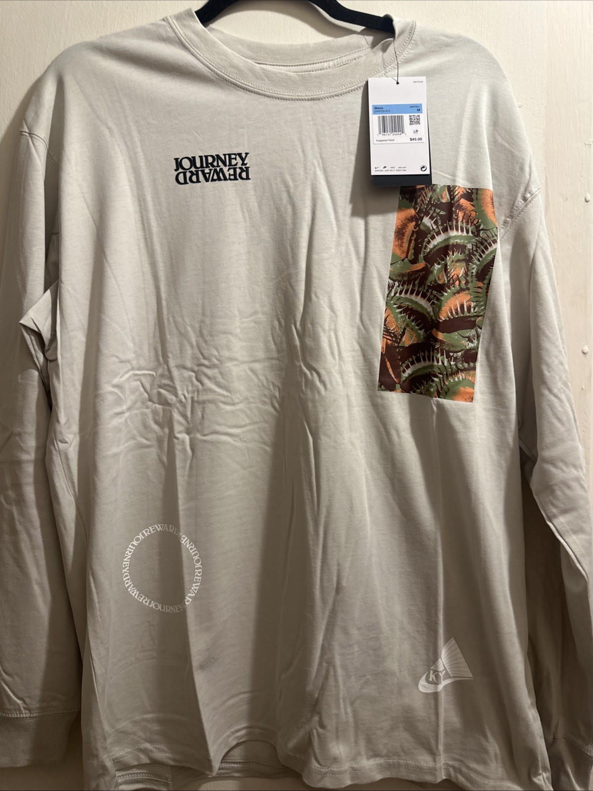 Nike Kyrie Journey Reward Long Sleeve Loose Fit Light Bone T-shirt DV9725-072 L