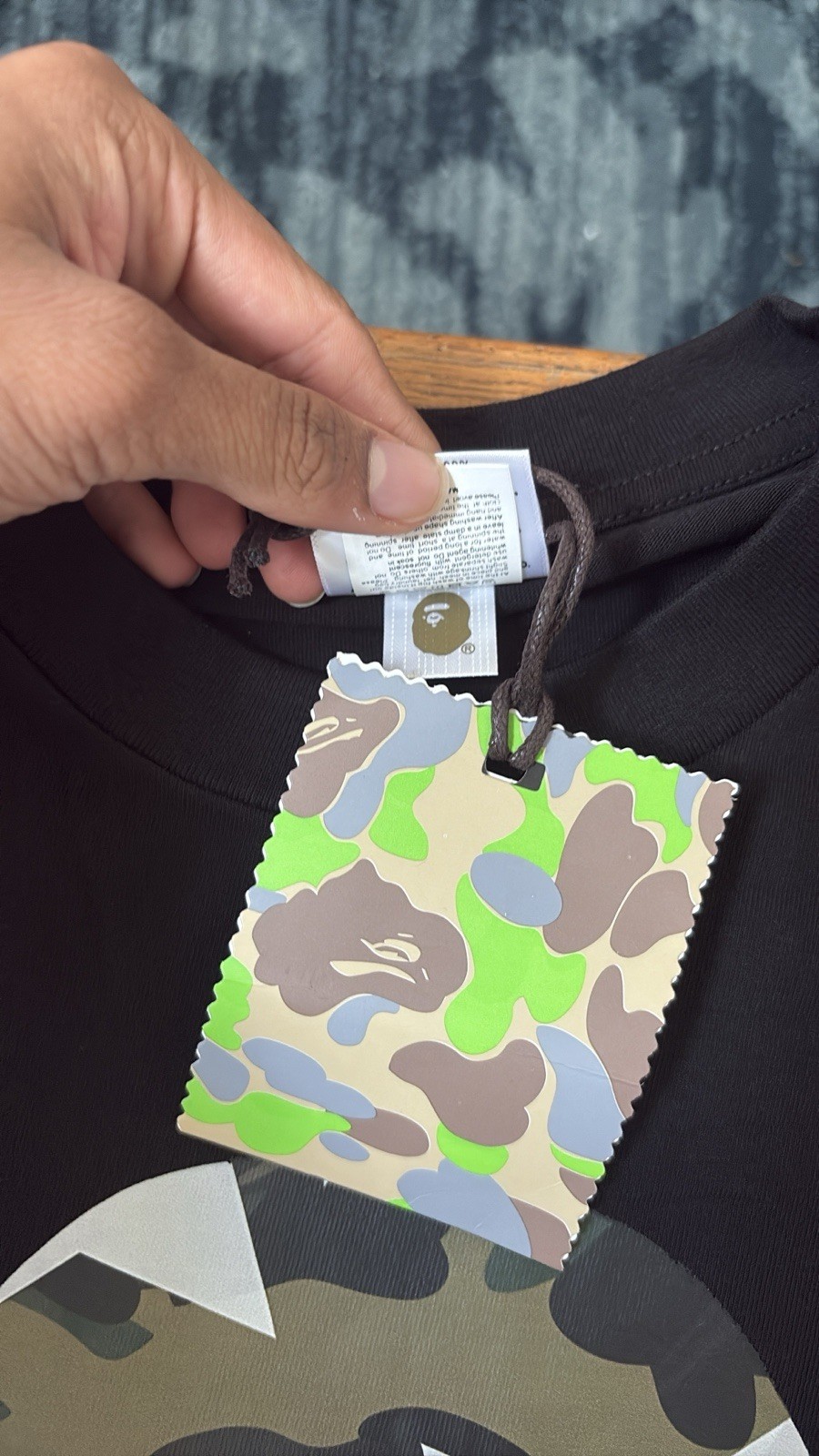 A Bathing Ape BAPE Men’s Black Graphic Logo Crew Neck Short Sleeve T-Shirt L