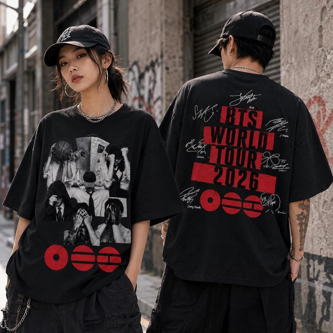 2-Sided BTS World Tour 2026 K-Pop Concert ARMY T-Shirt